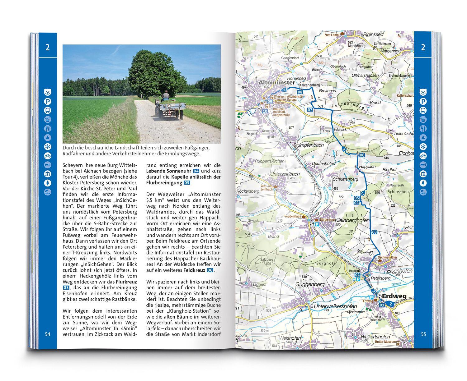 Beispielinhalt (Bild) KOMPASS Wanderführer Augsburg mit Westlichen Wäldern, Wittelsbacher Land und Ammersee, 60 Touren mit Extra-Tourenkarte