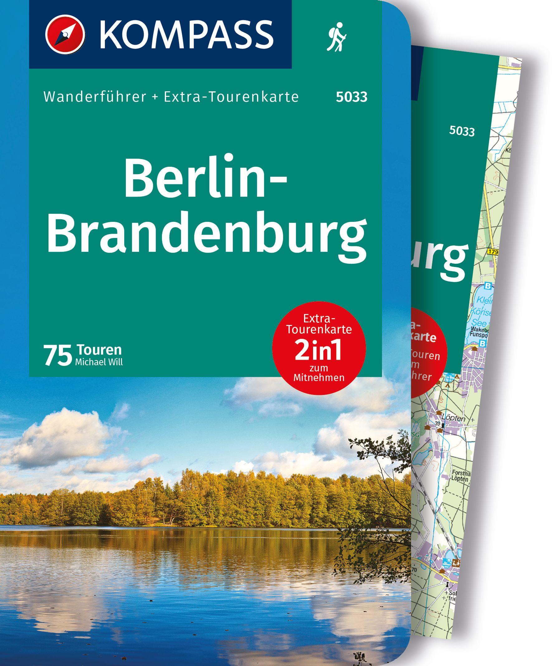 Vorderes Coverbild KOMPASS Wanderführer Berlin-Brandenburg, 75 Touren mit Extra-Tourenkarte