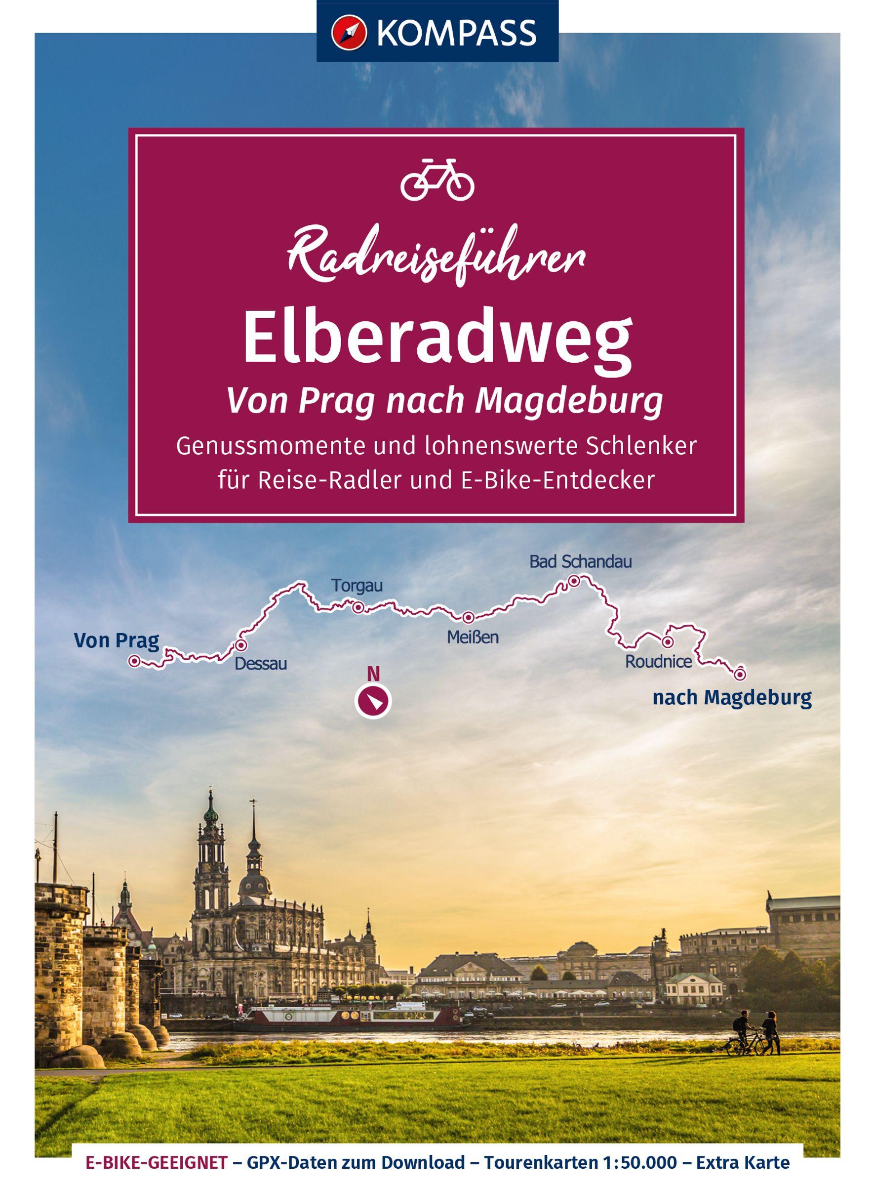 Vorderes Coverbild KOMPASS Radreiseführer Elberadweg, Von Prag nach Magdeburg