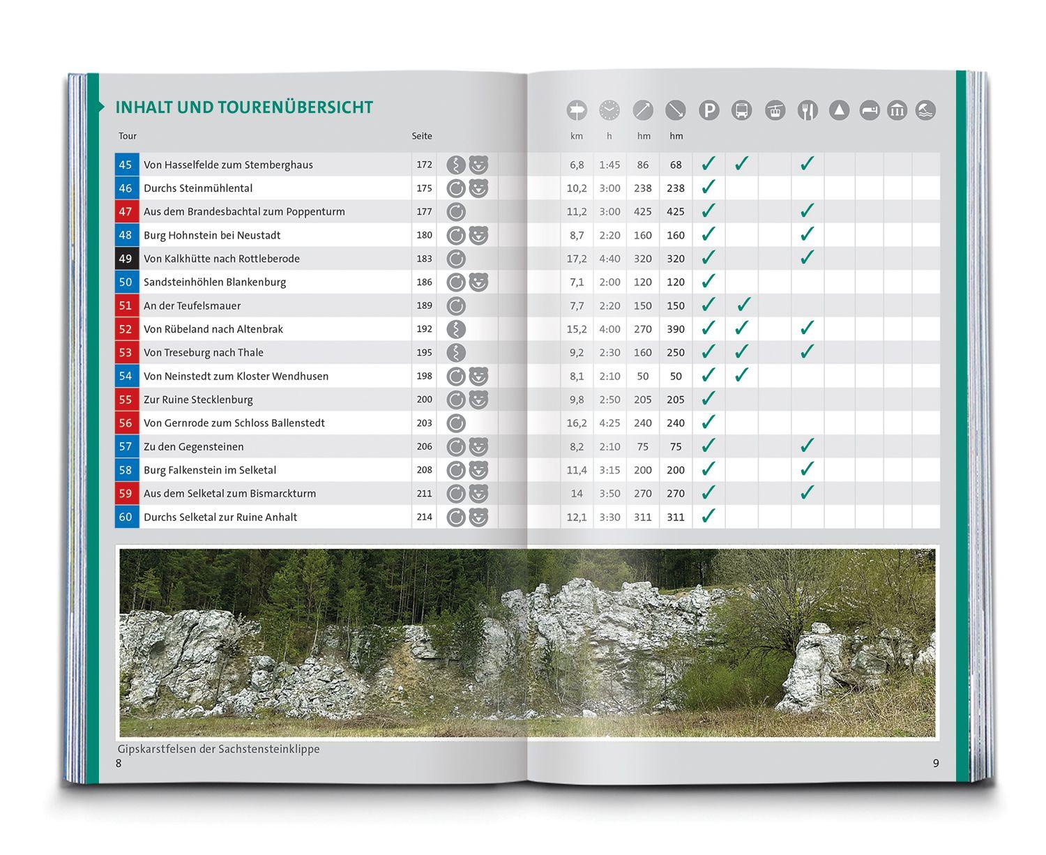 Beispielinhalt (Bild) KOMPASS Wanderführer Harz, 60 Touren mit Extra-Tourenkarte
