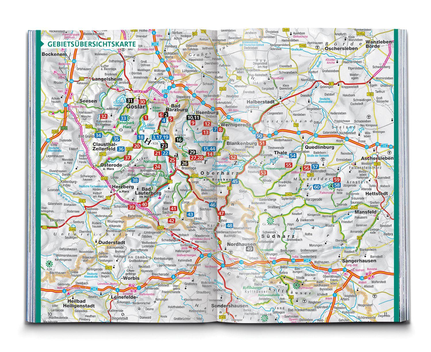 Beispielinhalt (Bild) KOMPASS Wanderführer Harz, 60 Touren mit Extra-Tourenkarte