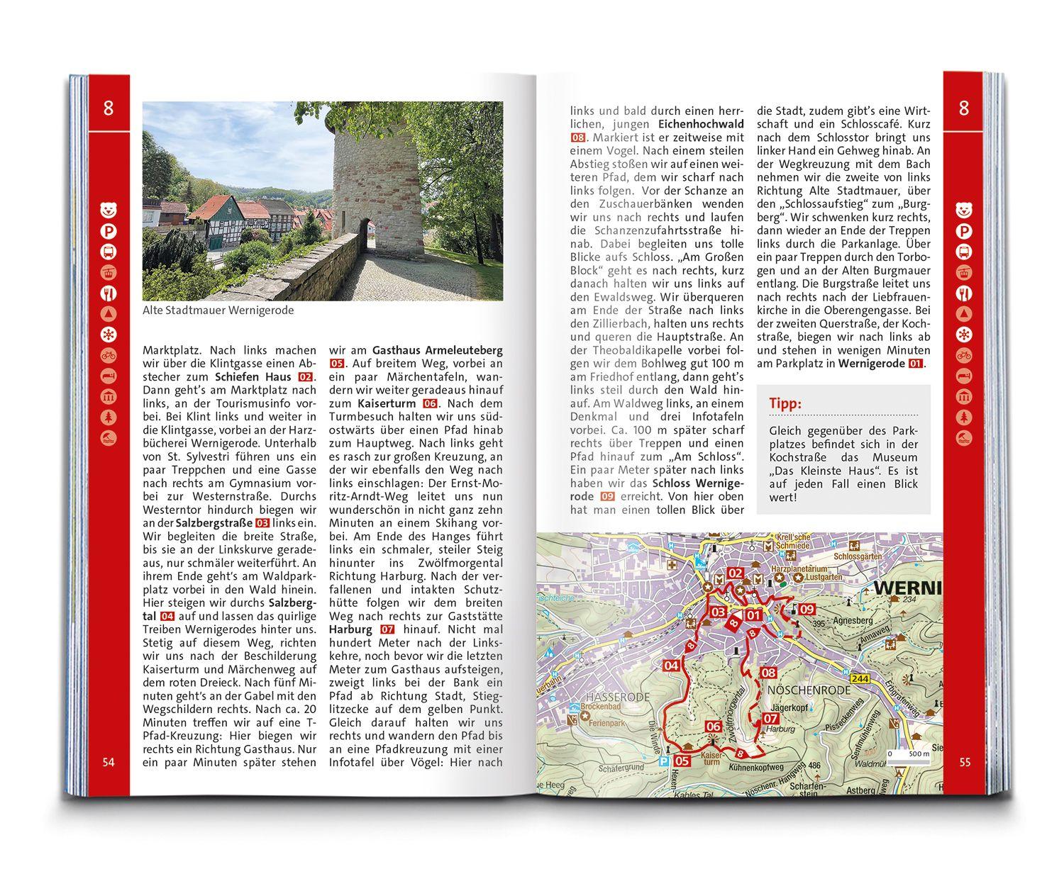 Beispielinhalt (Bild) KOMPASS Wanderführer Harz, 60 Touren mit Extra-Tourenkarte