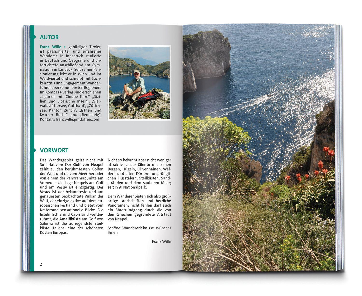 Beispielinhalt (Bild) KOMPASS Wanderführer Golf von Neapel, Ischia, Capri, Halbinsel Sorrent, Amalfi-Küste und Cilento, 60 Touren mit Extra-Tourenkarte