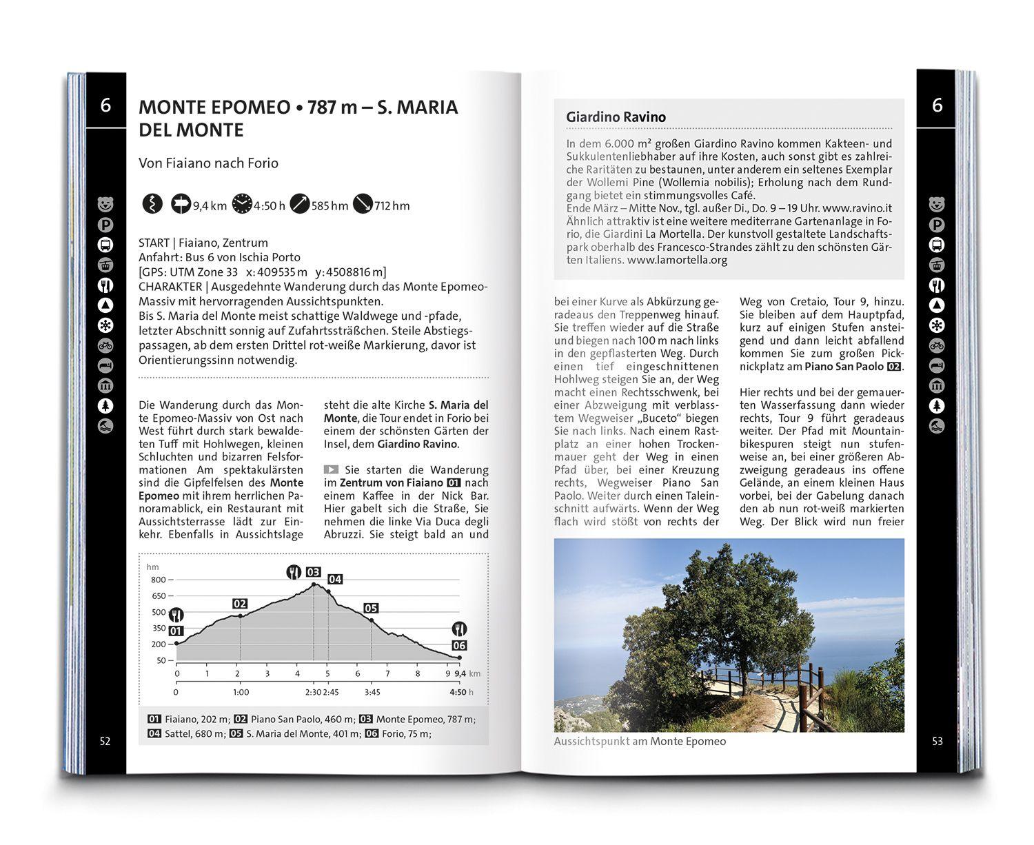 Beispielinhalt (Bild) KOMPASS Wanderführer Golf von Neapel, Ischia, Capri, Halbinsel Sorrent, Amalfi-Küste und Cilento, 60 Touren mit Extra-Tourenkarte