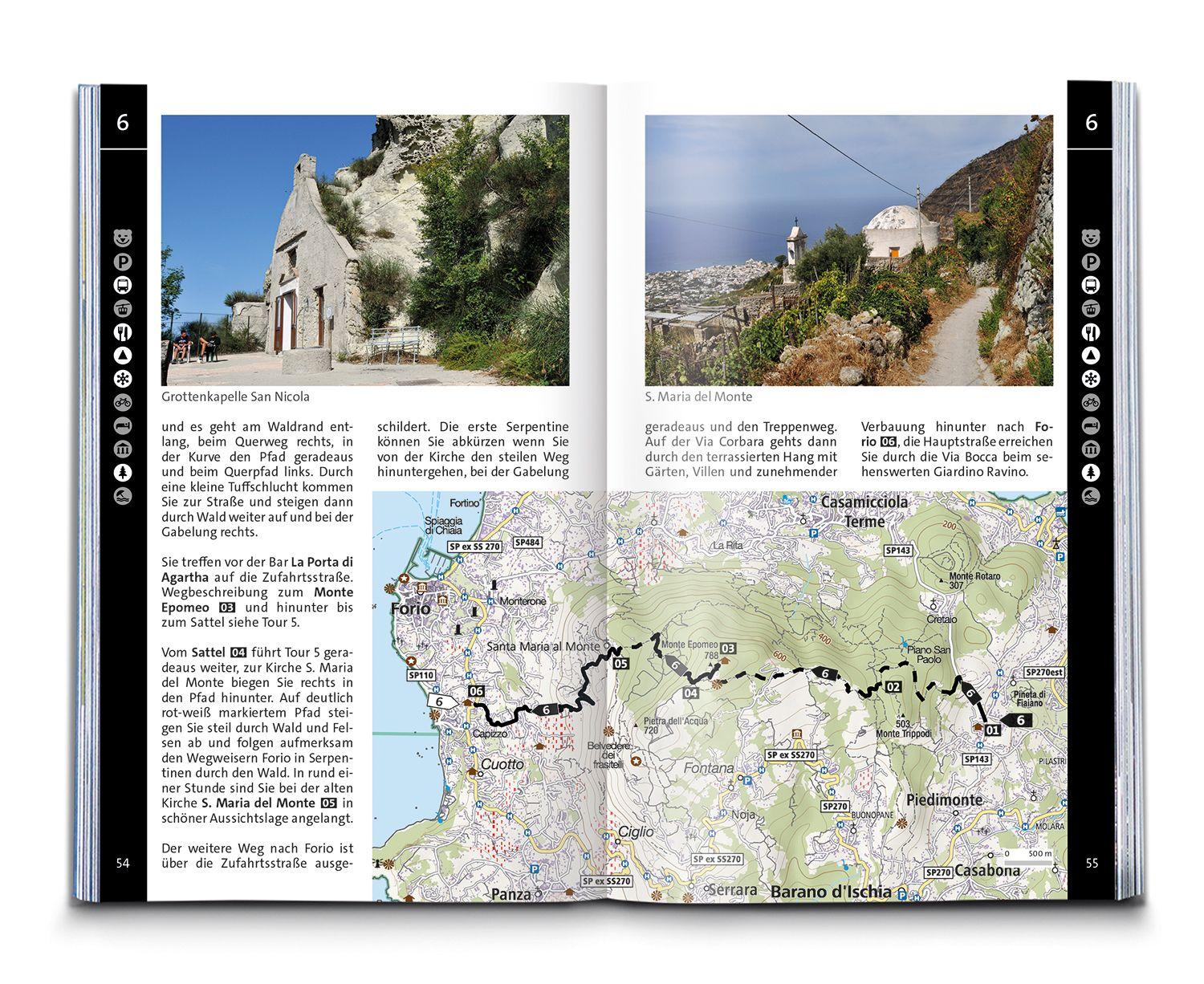 Beispielinhalt (Bild) KOMPASS Wanderführer Golf von Neapel, Ischia, Capri, Halbinsel Sorrent, Amalfi-Küste und Cilento, 60 Touren mit Extra-Tourenkarte