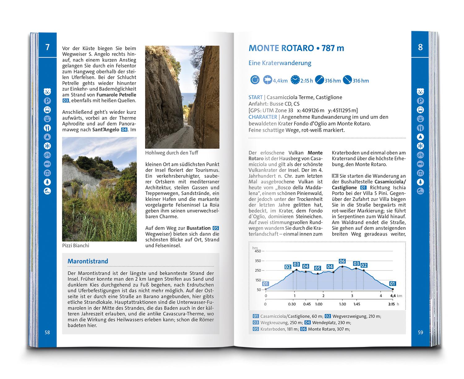 Beispielinhalt (Bild) KOMPASS Wanderführer Golf von Neapel, Ischia, Capri, Halbinsel Sorrent, Amalfi-Küste und Cilento, 60 Touren mit Extra-Tourenkarte
