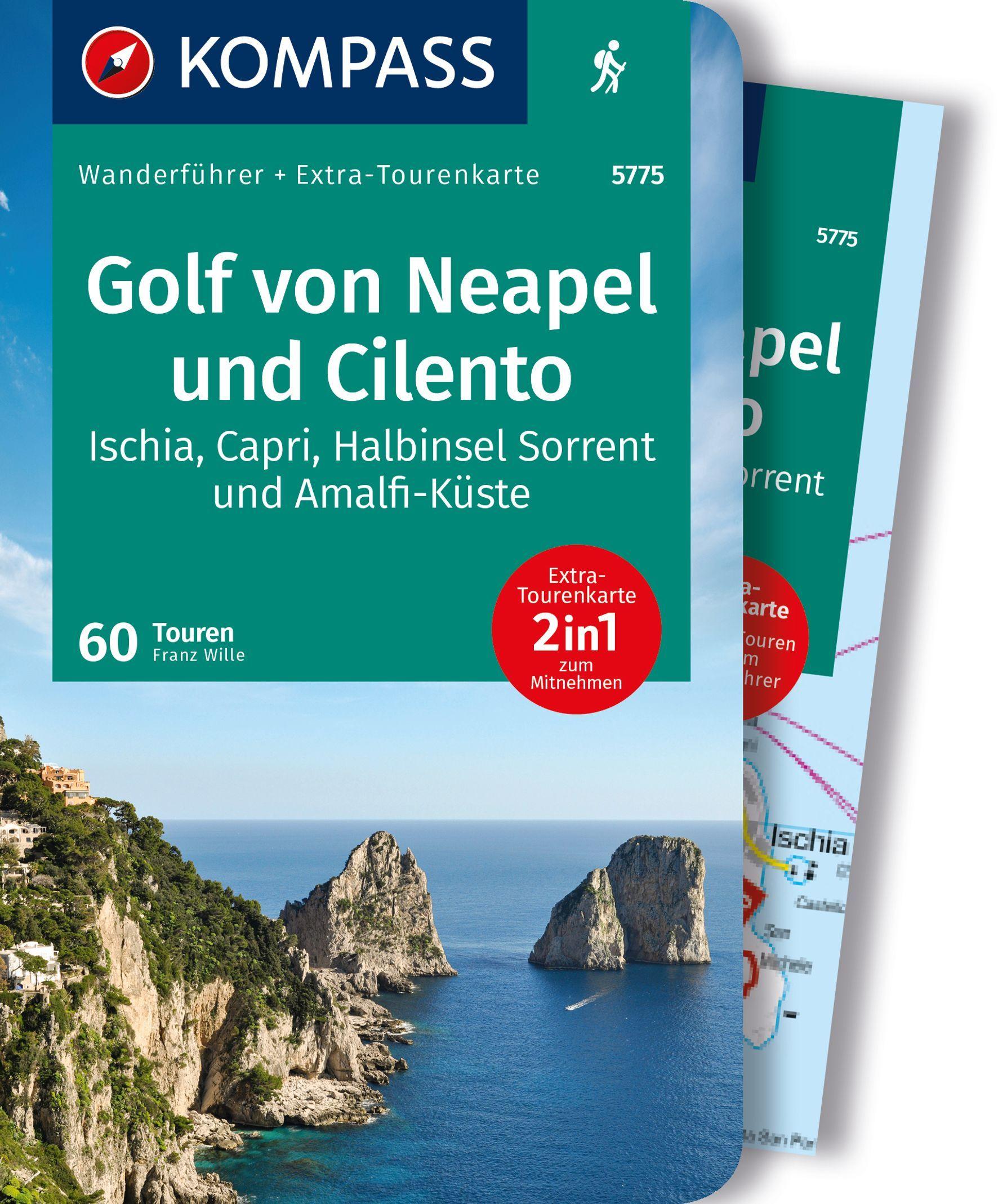 Vorderes Coverbild KOMPASS Wanderführer Golf von Neapel, Ischia, Capri, Halbinsel Sorrent, Amalfi-Küste und Cilento, 60 Touren mit Extra-Tourenkarte