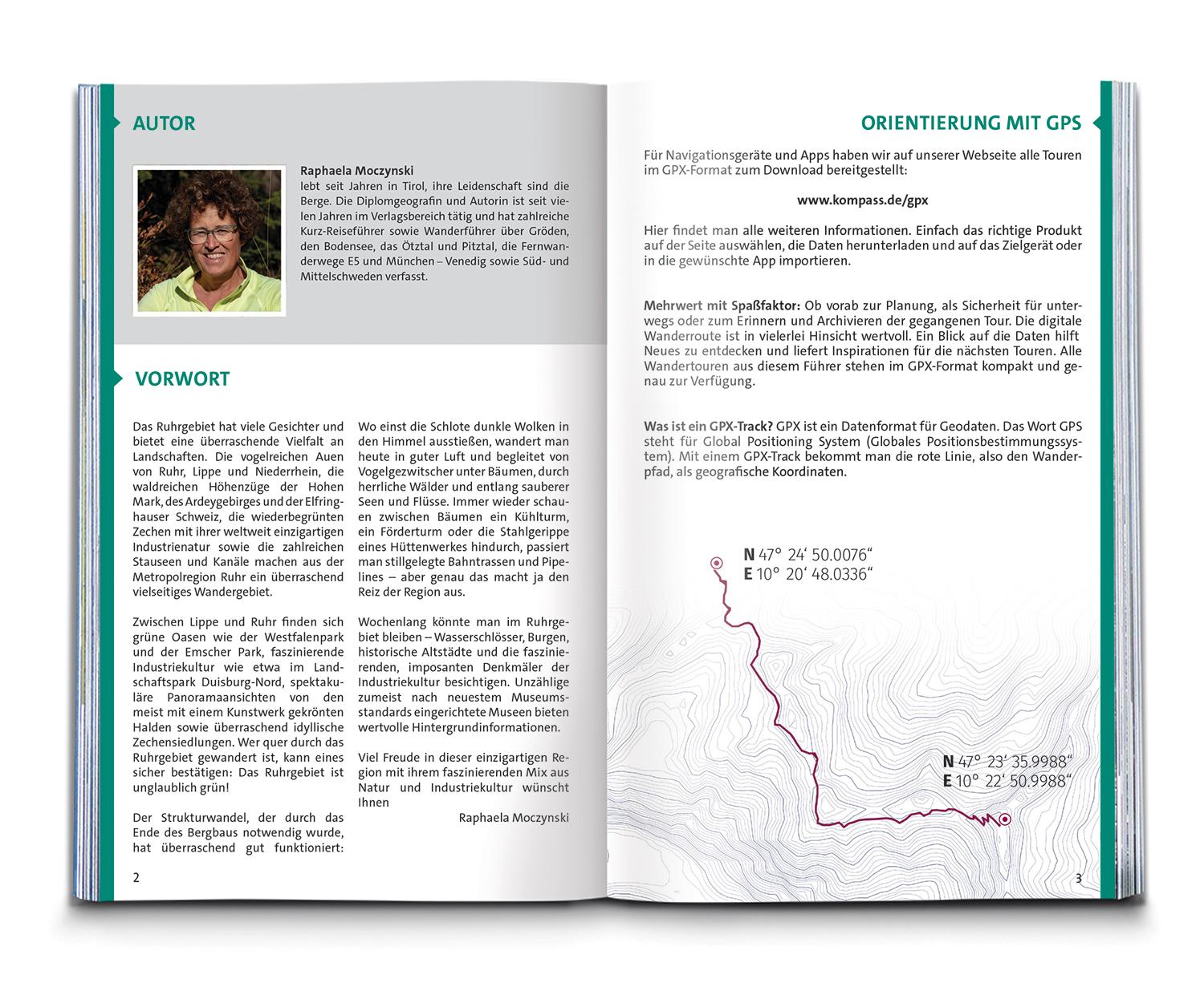 Beispielinhalt (Bild) KOMPASS Wanderführer Ruhrgebiet, 50 Touren mit Extra-Tourenkarte