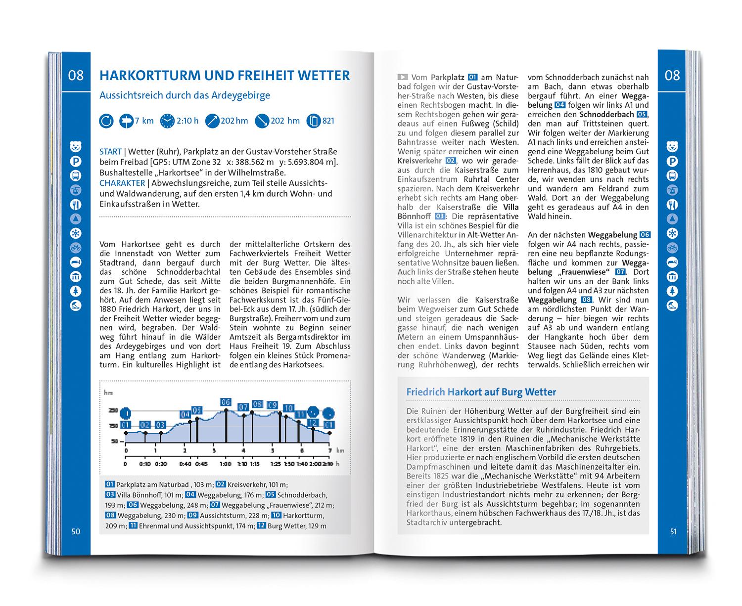 Beispielinhalt (Bild) KOMPASS Wanderführer Ruhrgebiet, 50 Touren mit Extra-Tourenkarte