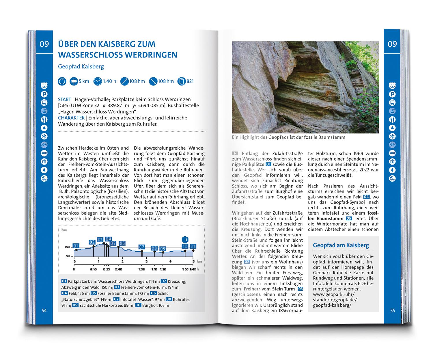 Beispielinhalt (Bild) KOMPASS Wanderführer Ruhrgebiet, 50 Touren mit Extra-Tourenkarte