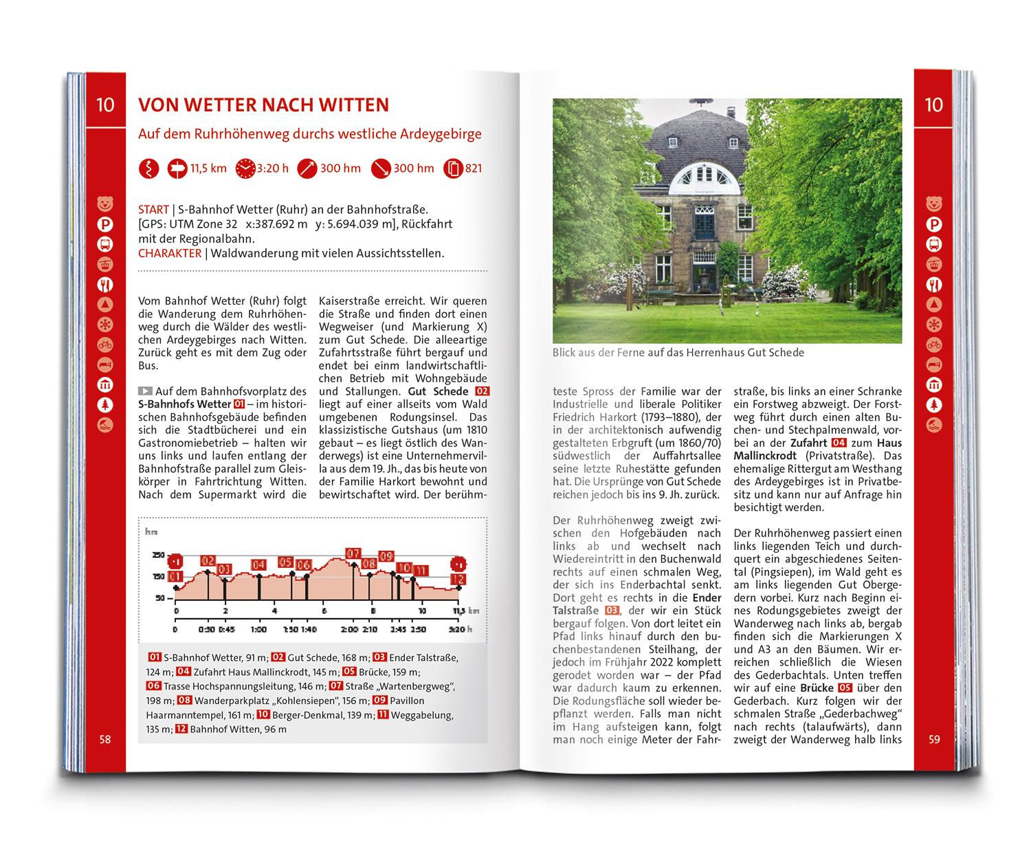 Beispielinhalt (Bild) KOMPASS Wanderführer Ruhrgebiet, 50 Touren mit Extra-Tourenkarte