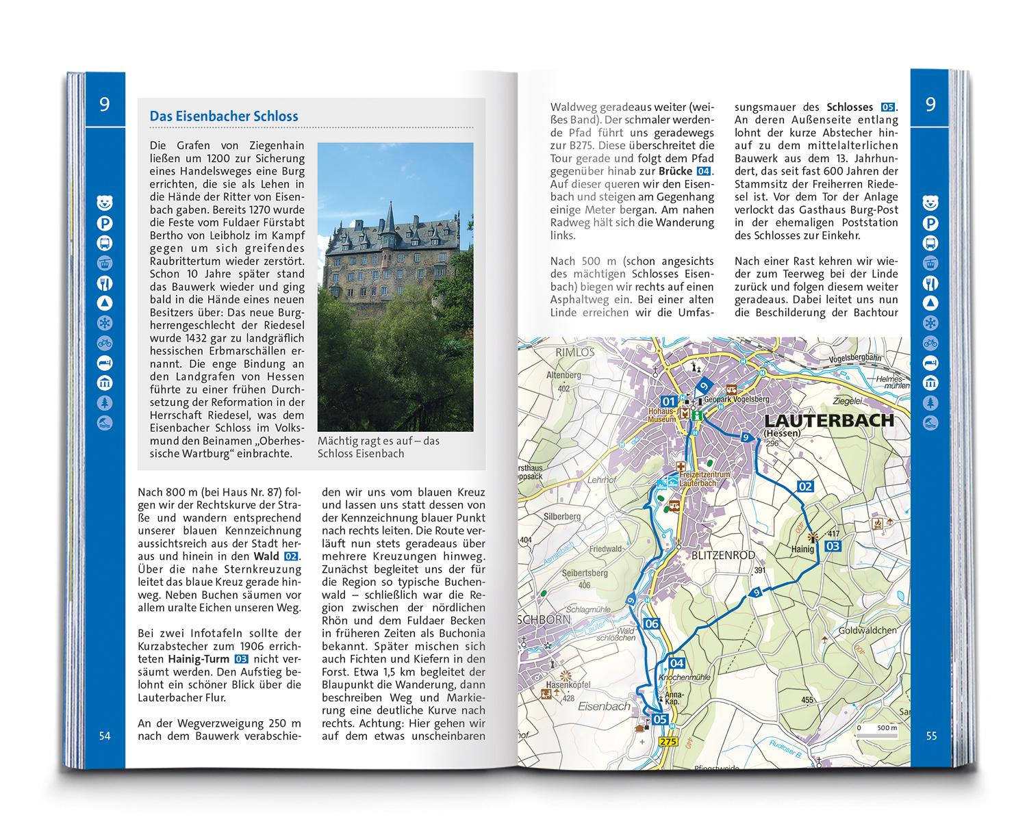 Beispielinhalt (Bild) KOMPASS Wanderführer Vogelsberg-Wetterau, 55 Touren mit Extra-Tourenkarte