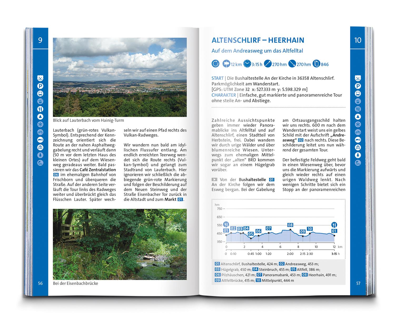Beispielinhalt (Bild) KOMPASS Wanderführer Vogelsberg-Wetterau, 55 Touren mit Extra-Tourenkarte