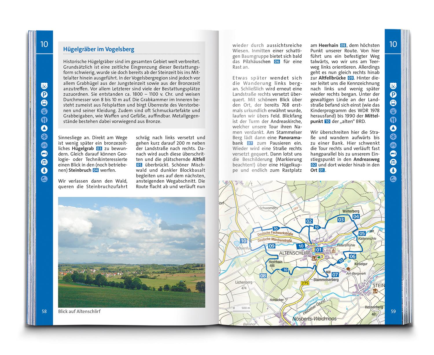 Beispielinhalt (Bild) KOMPASS Wanderführer Vogelsberg-Wetterau, 55 Touren mit Extra-Tourenkarte