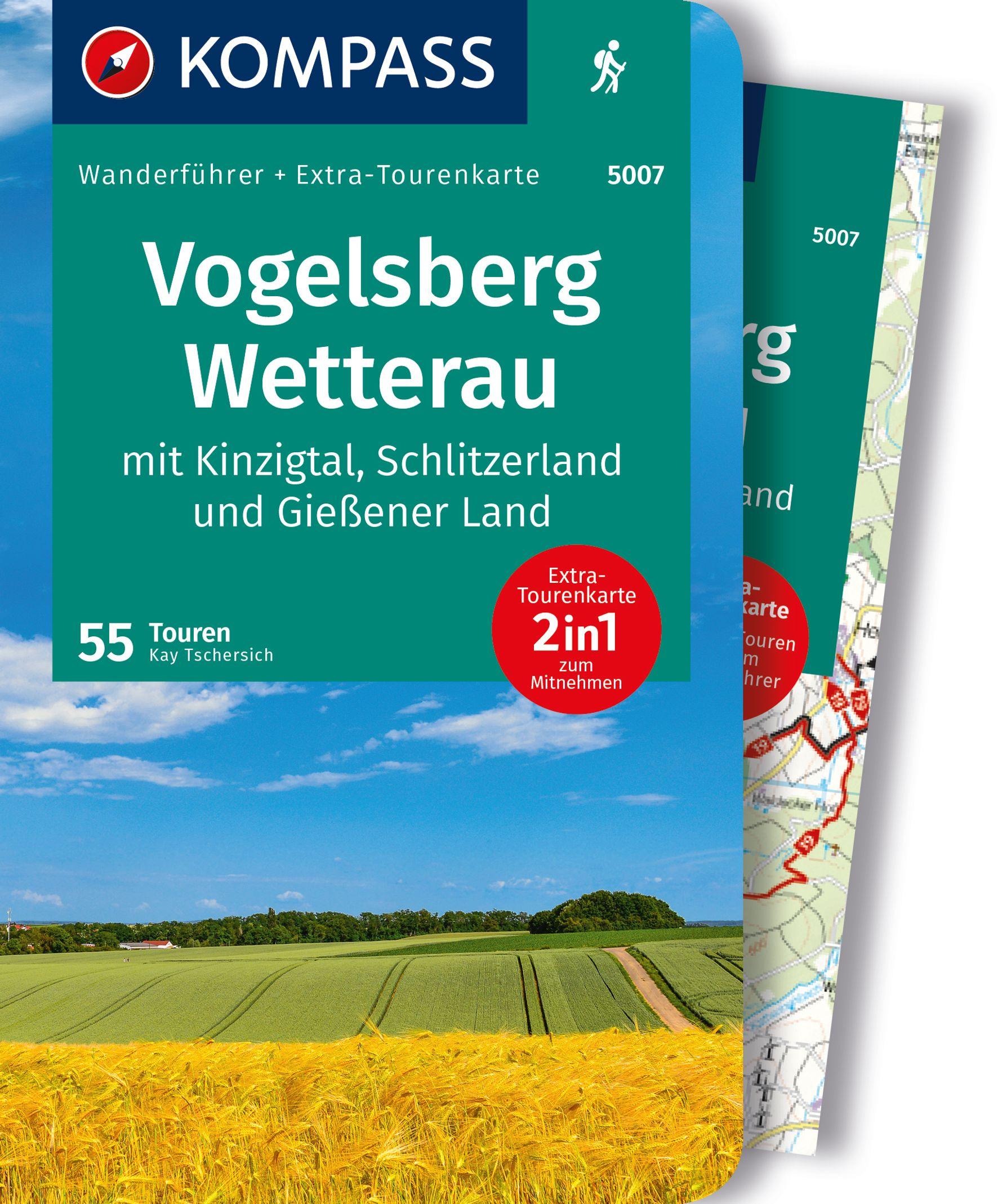 Vorderes Coverbild KOMPASS Wanderführer Vogelsberg-Wetterau, 55 Touren mit Extra-Tourenkarte