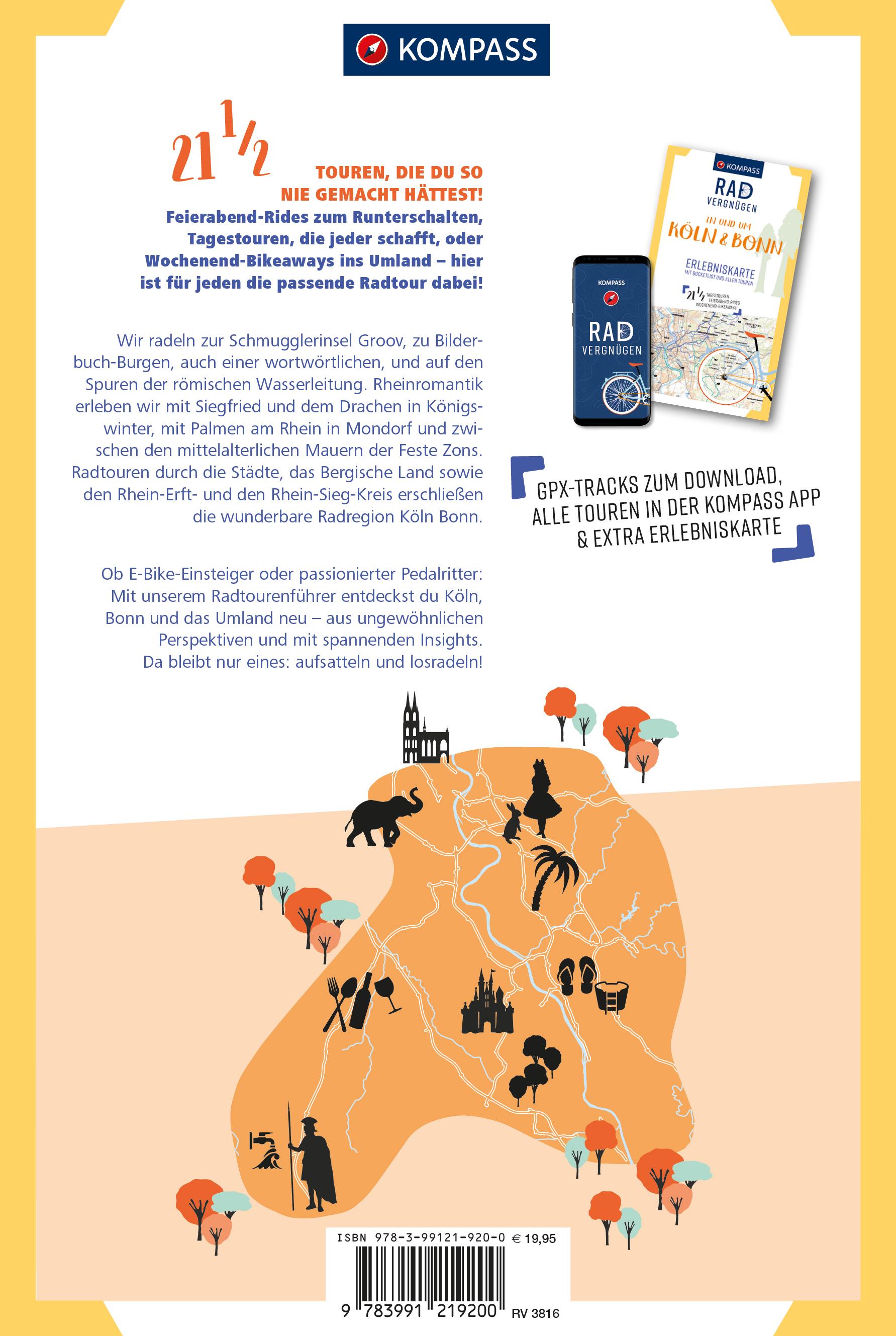 Rückseitencover KOMPASS Radvergnügen in und um Köln & Bonn