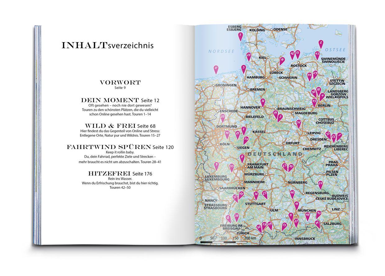 Beispielinhalt (Bild) KOMPASS Offline, 50 Legendäre Outdoor-Erlebnisse, Deutschland