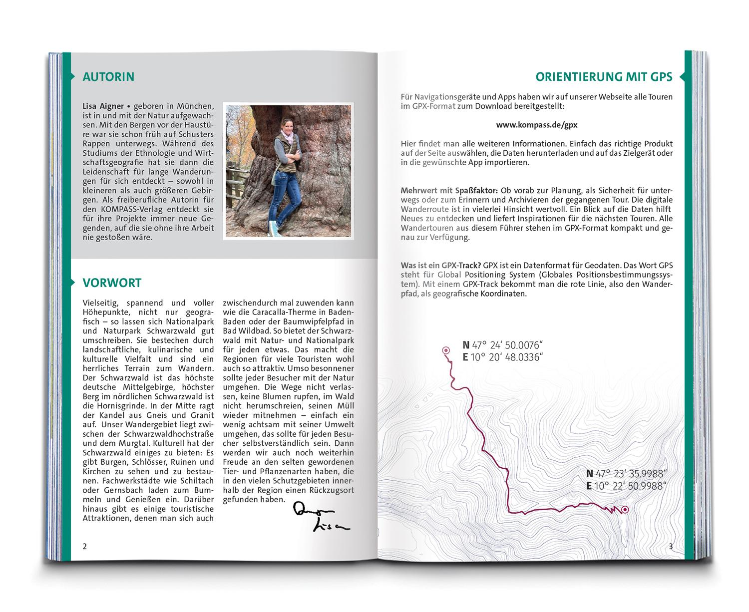Beispielinhalt (Bild) KOMPASS Wanderführer Schwarzwald Mitte-Nord, 50 Touren mit Extra-Tourenkarte