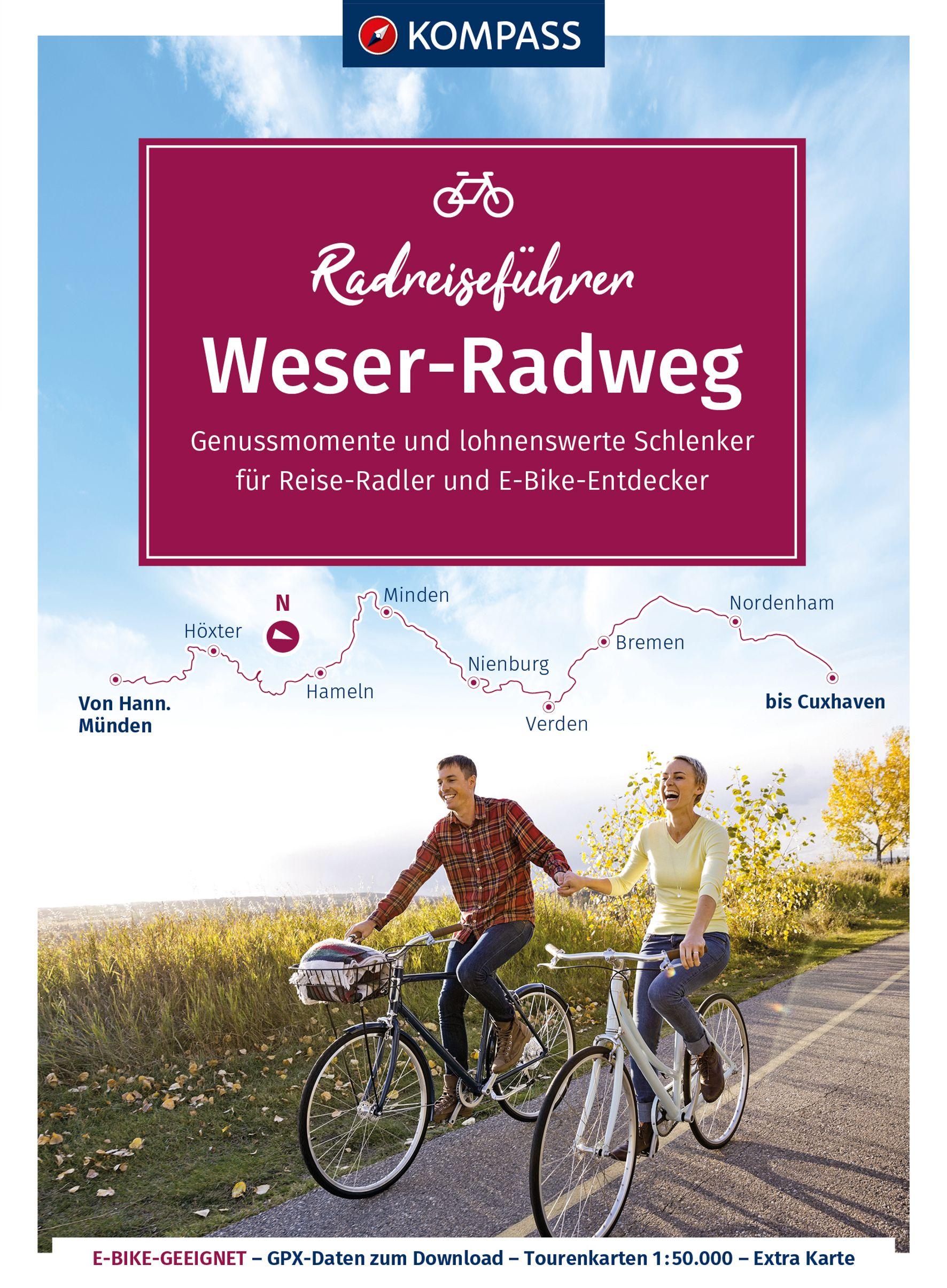 Vorderes Coverbild KOMPASS Radreiseführer Weser-Radweg