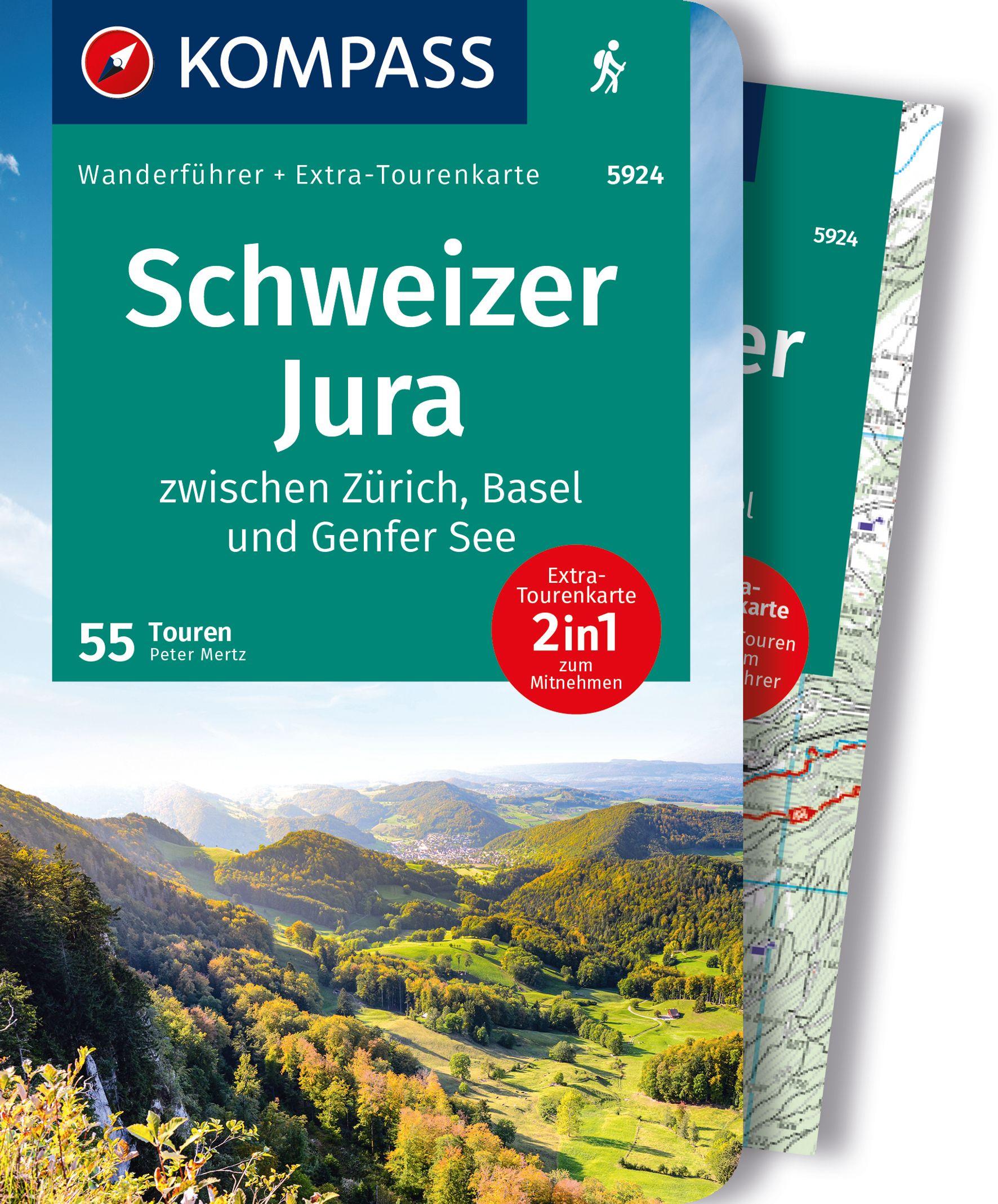 Vorderes Coverbild KOMPASS Wanderführer Schweizer Jura, 55 Touren mit Extra-Tourenkarte