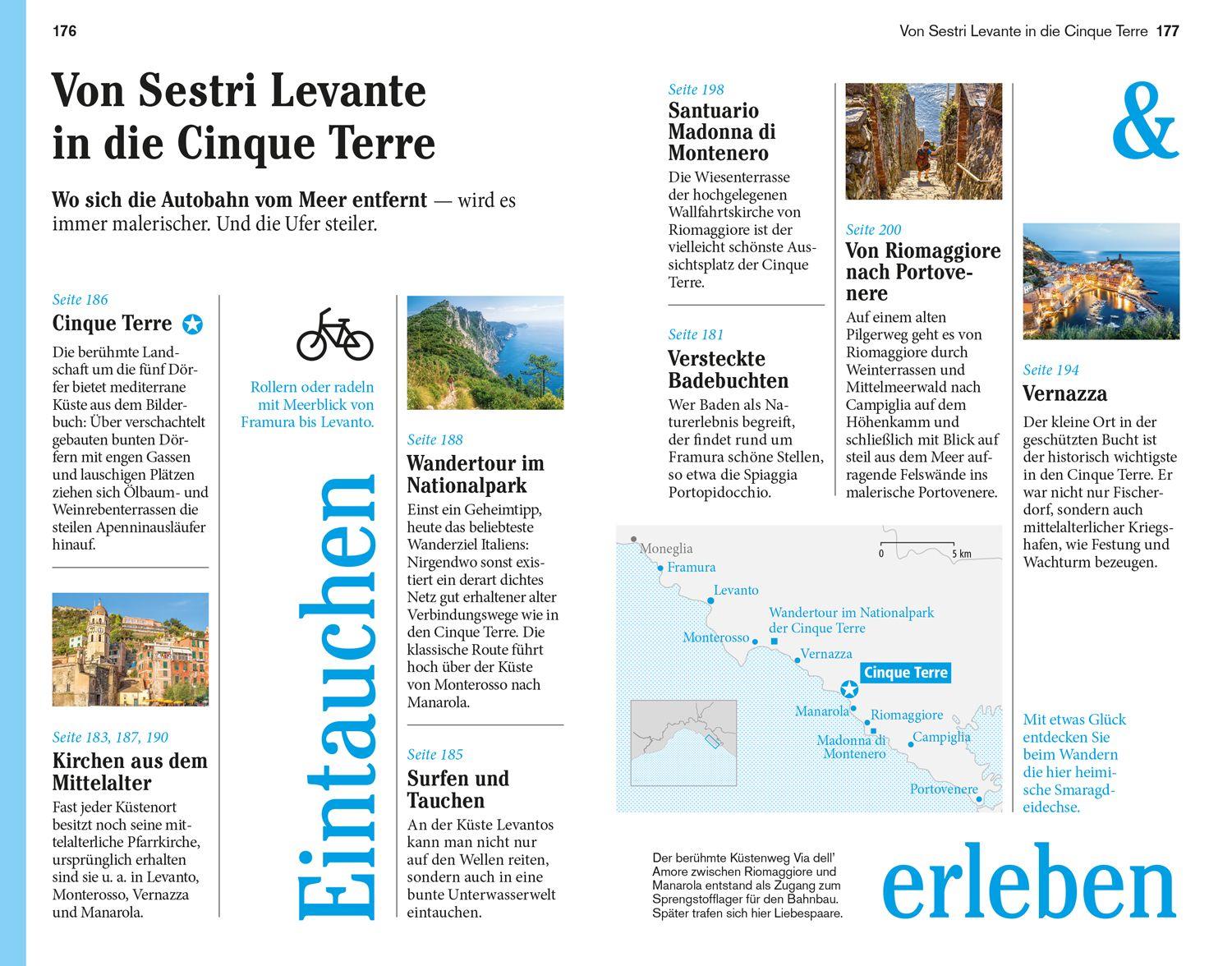 Beispielinhalt (Bild) DUMONT Reise-Taschenbuch Reiseführer Ligurien, Italienische Riviera, Cinque Terre