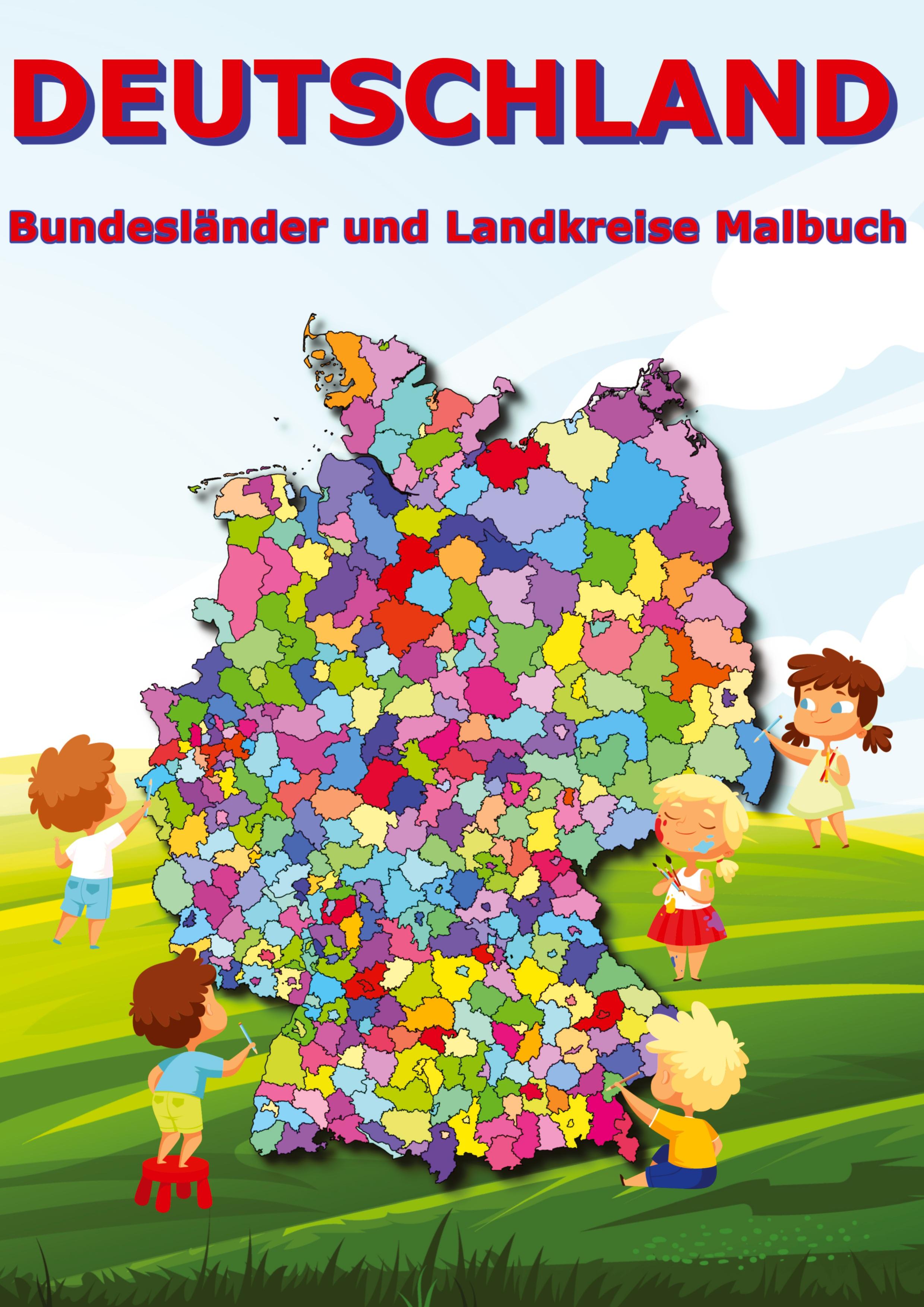 Vorderes Coverbild Deutschland Bundesländer und Landkreise Malbuch