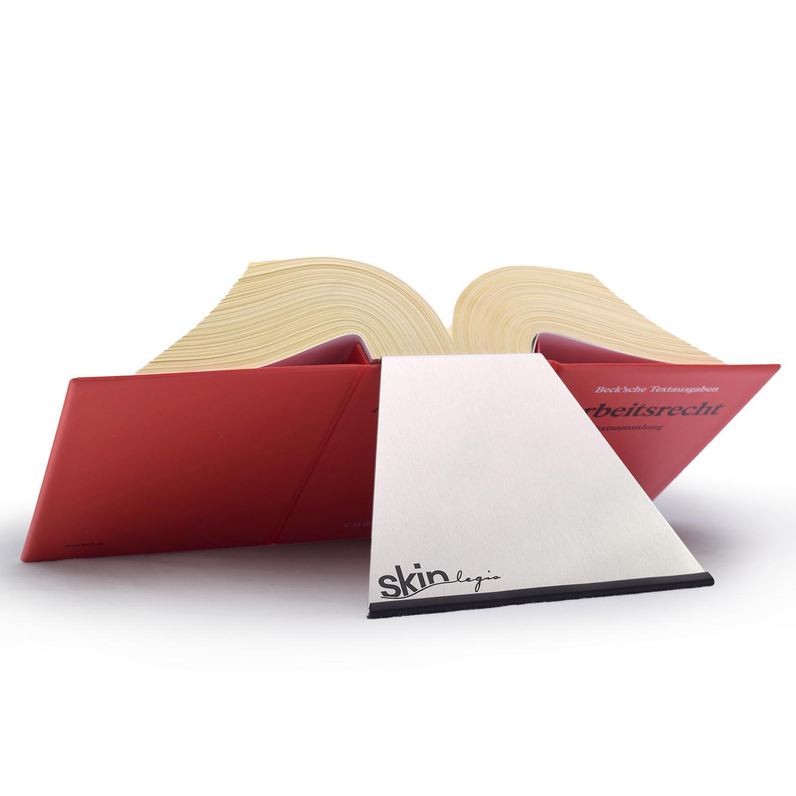 Beispielinhalt (Bild) SKIN Buchstütze LEGIS Gr. XL (Habersack) mit rutschfester Gummikante