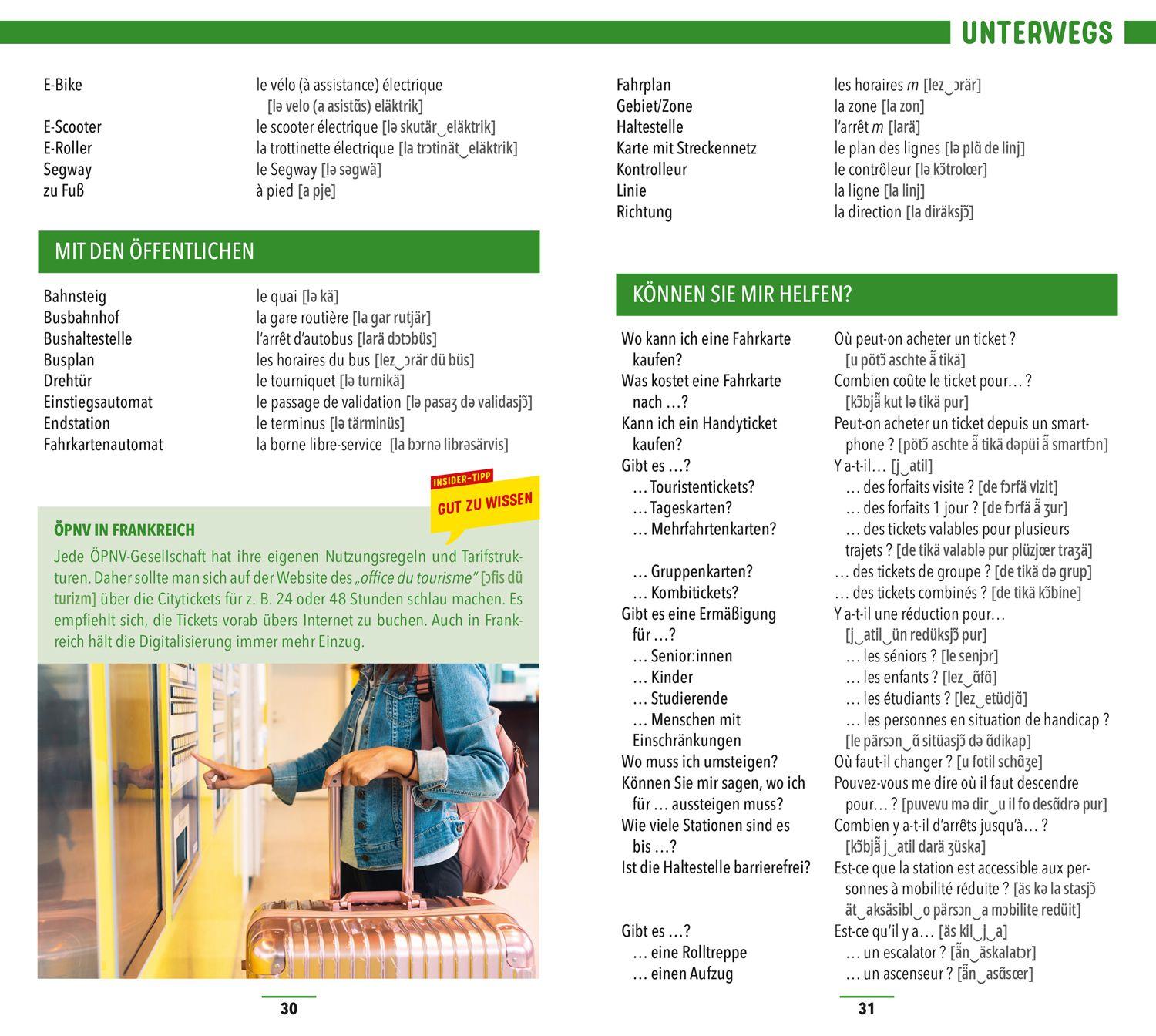 Beispielinhalt (Bild) MARCO POLO Sprachführer Französisch