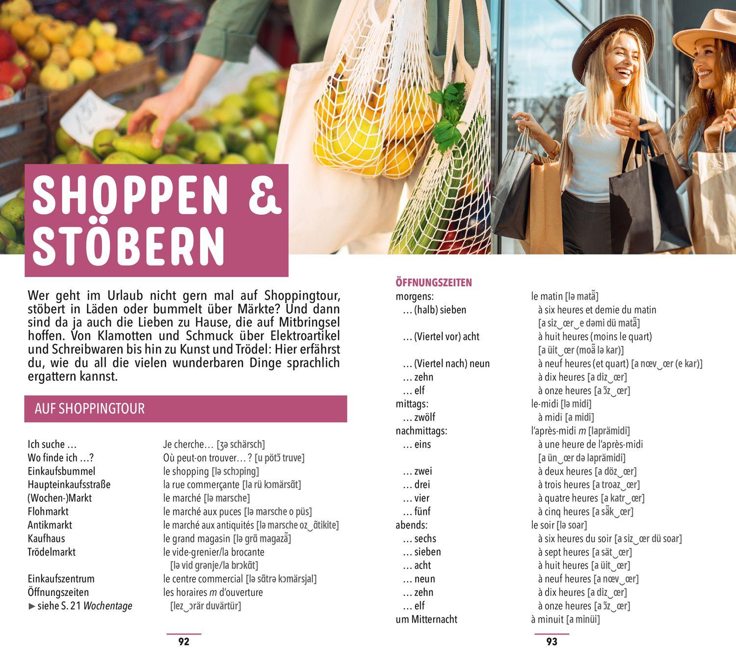 Beispielinhalt (Bild) MARCO POLO Sprachführer Französisch