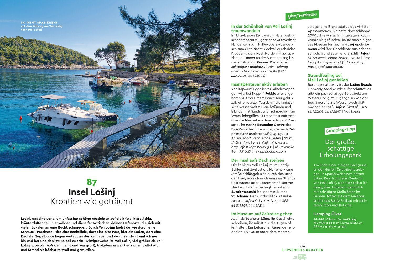 Beispielinhalt (Bild) MARCO POLO Bildband Ab in den Süden! 100 traumhafte Campingziele von Portugal über Frankreich bis Griechenland