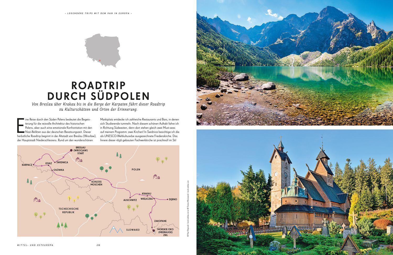Beispielinhalt (Bild) LONELY PLANET Bildband Legendäre Trips mit dem Van in Europa