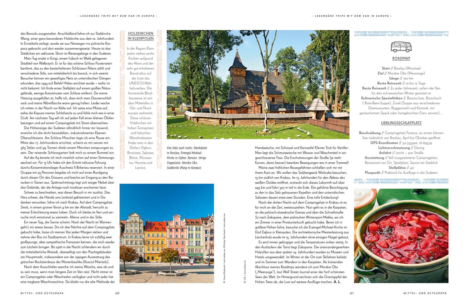 Beispielinhalt (Bild) LONELY PLANET Bildband Legendäre Trips mit dem Van in Europa