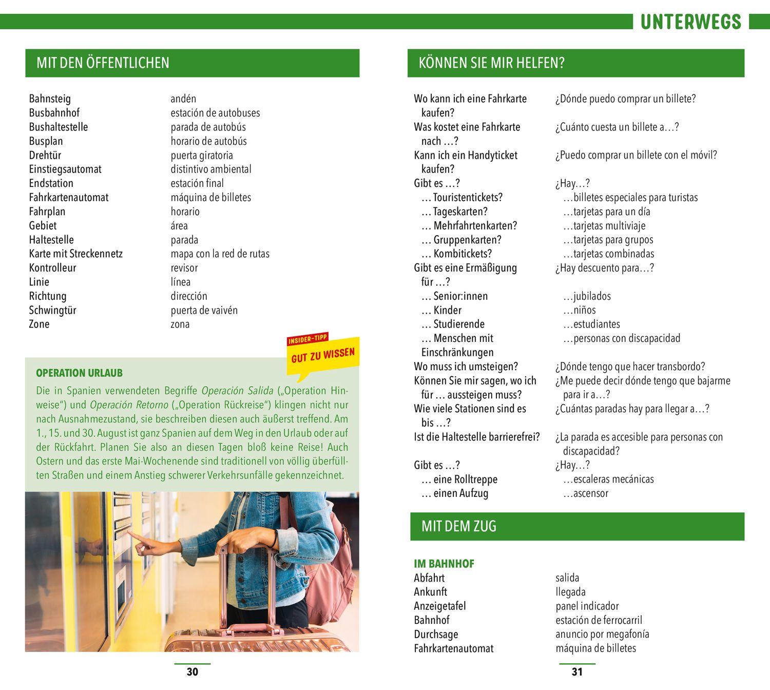 Beispielinhalt (Bild) MARCO POLO Sprachführer Spanisch