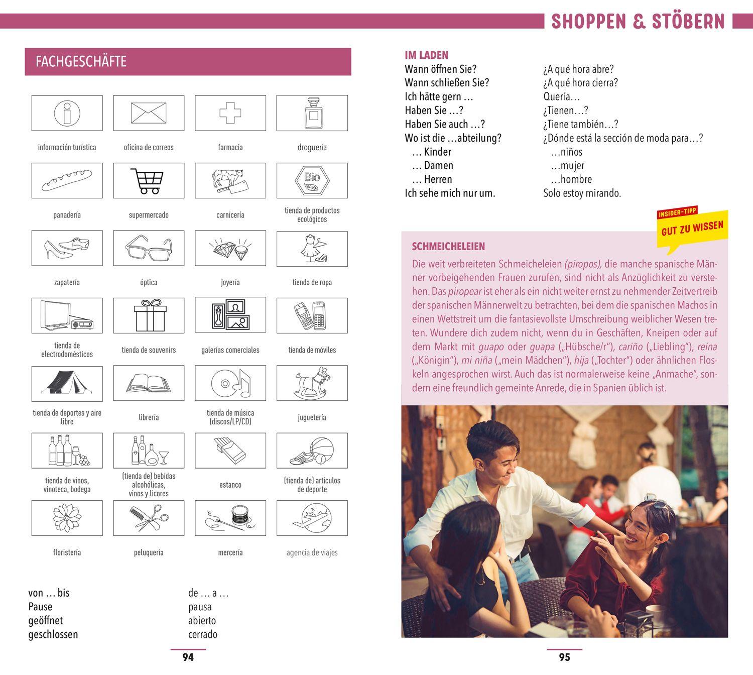 Beispielinhalt (Bild) MARCO POLO Sprachführer Spanisch