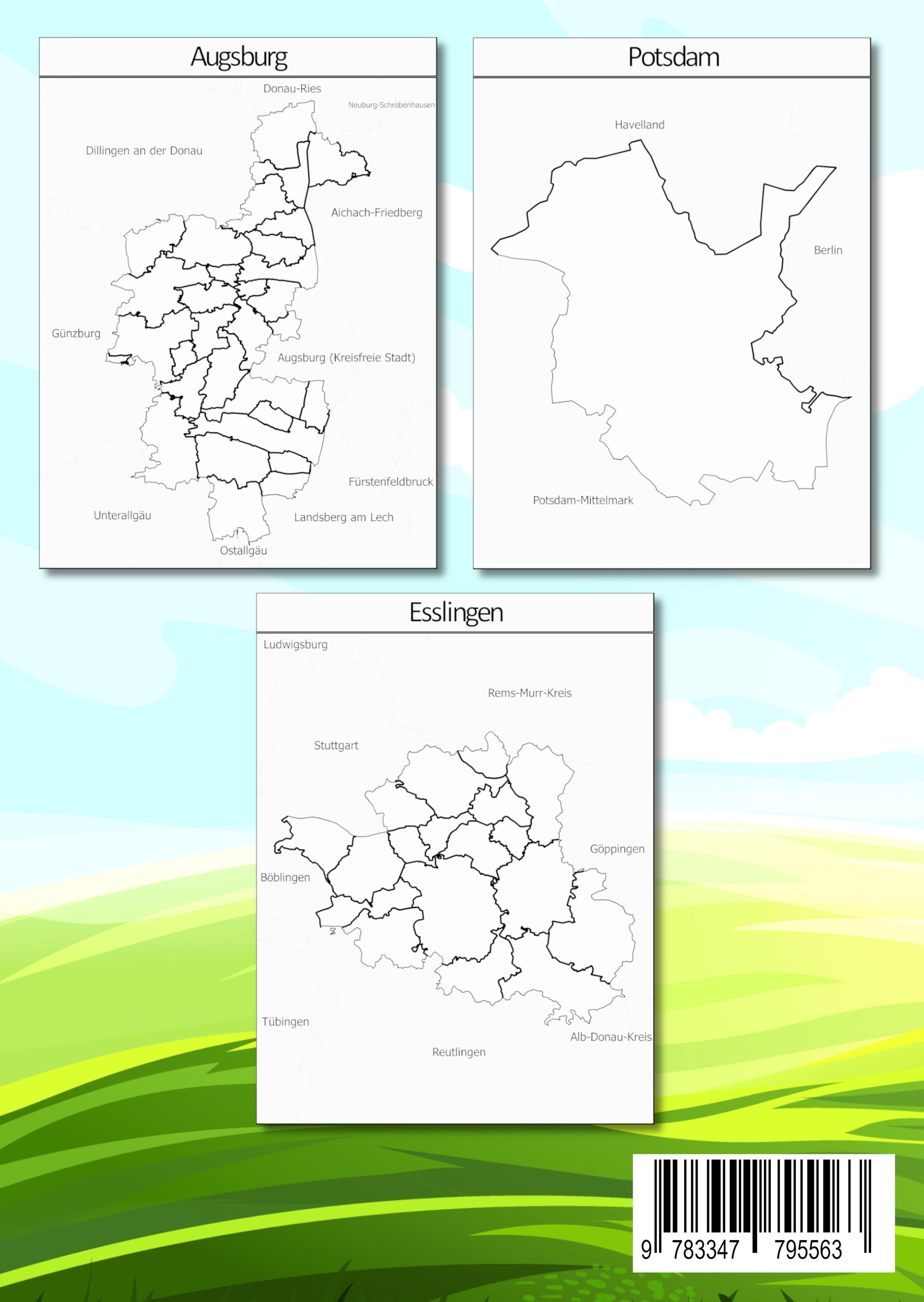Rückseitencover Deutschland Bundesländer und Landkreise Malbuch