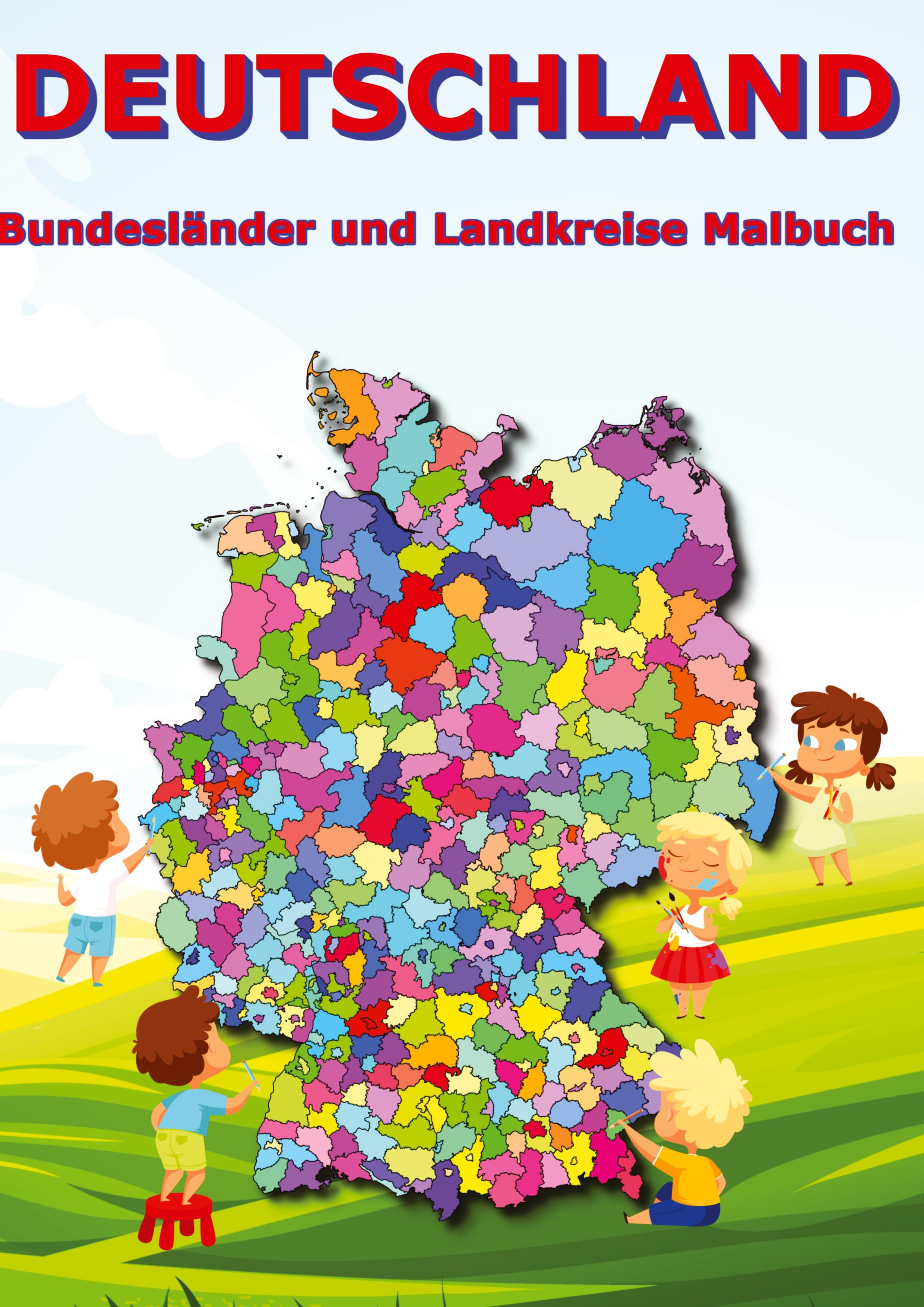 Vorderes Coverbild Deutschland Bundesländer und Landkreise Malbuch