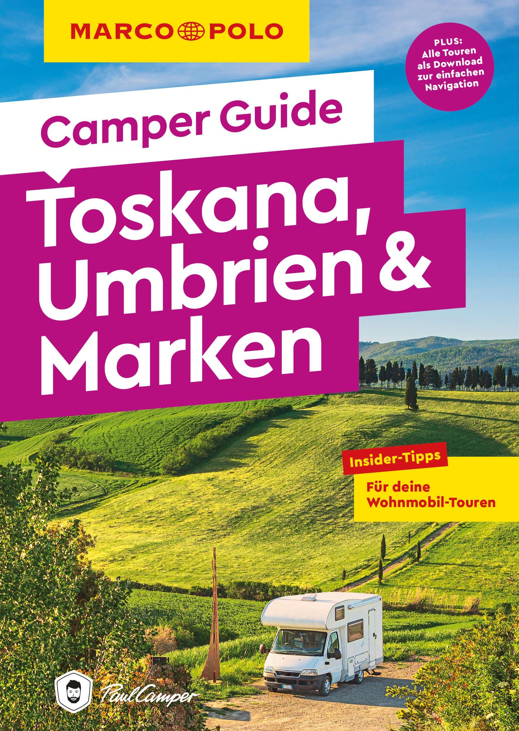 Vorderes Coverbild MARCO POLO Camper Guide Toskana, Umbrien & Marken