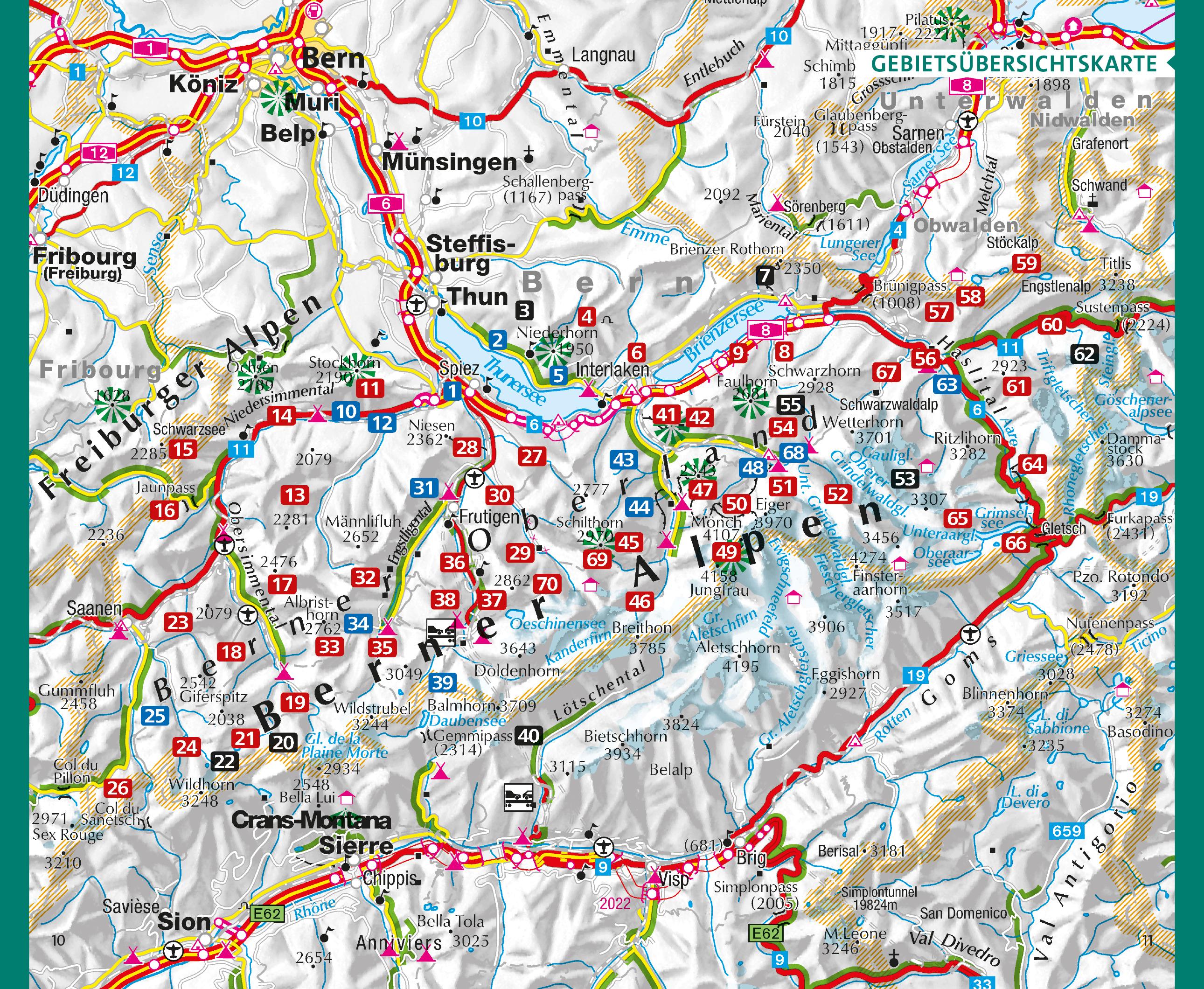 Beispielinhalt (Bild) Kümmerly+Frey Wanderführer Berner Oberland