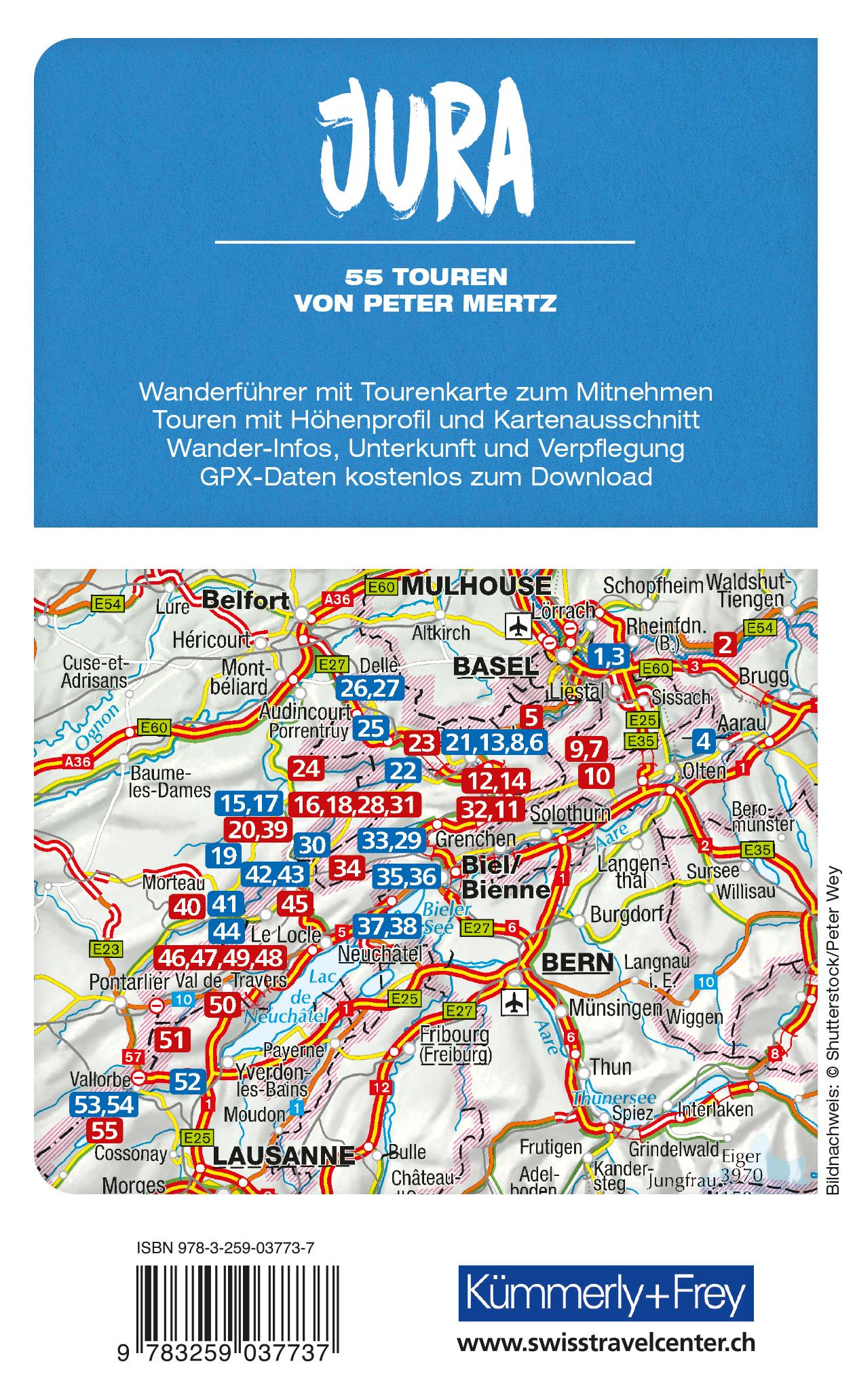 Rückseitencover Kümmerly+Frey Wanderführer Jura