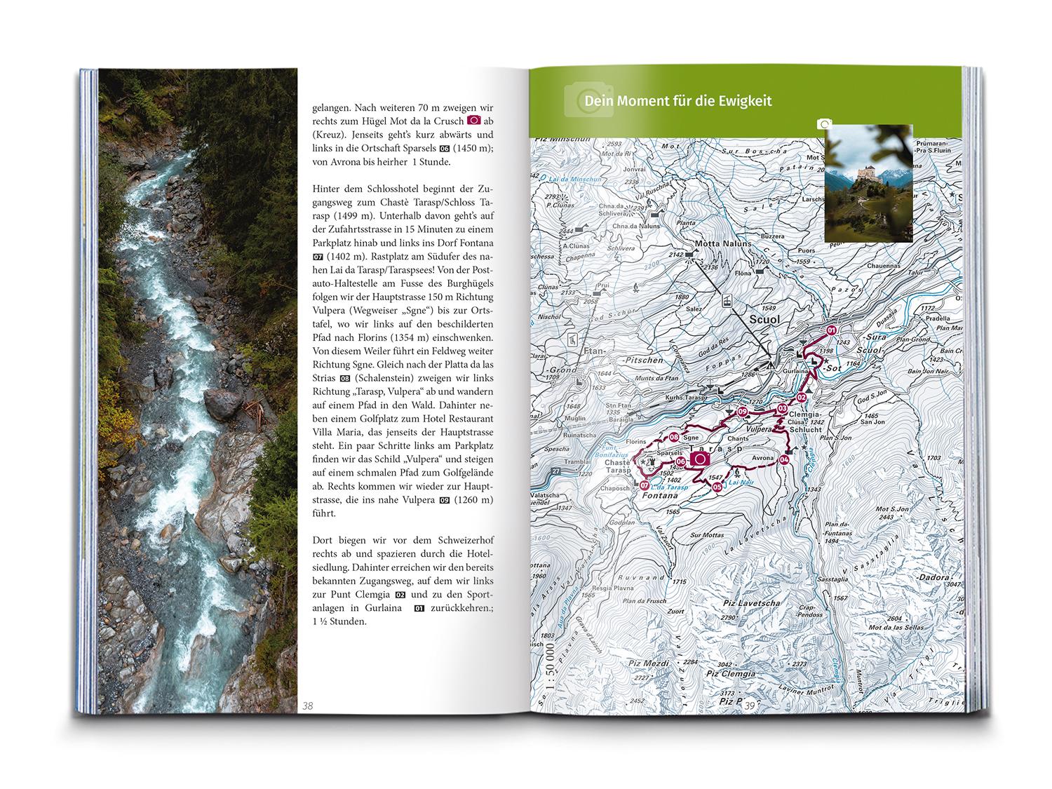 Beispielinhalt (Bild) Kümmerly+Frey Raus und Wandern Engadin - Wanderführer