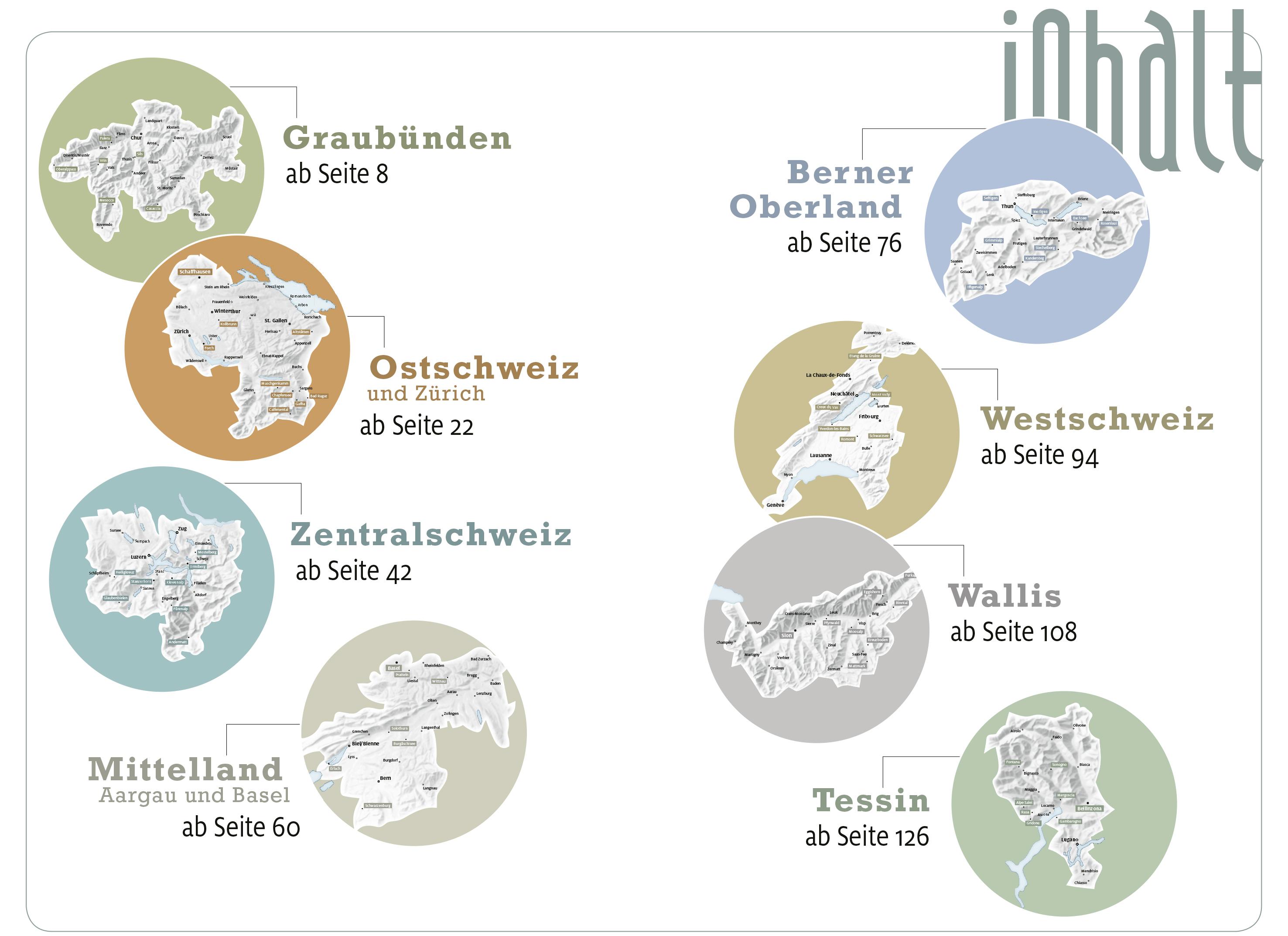Beispielinhalt (Bild) Kümmerly+Frey Erlebnis Schweiz Wandern zu Kraftorten - Wanderführer