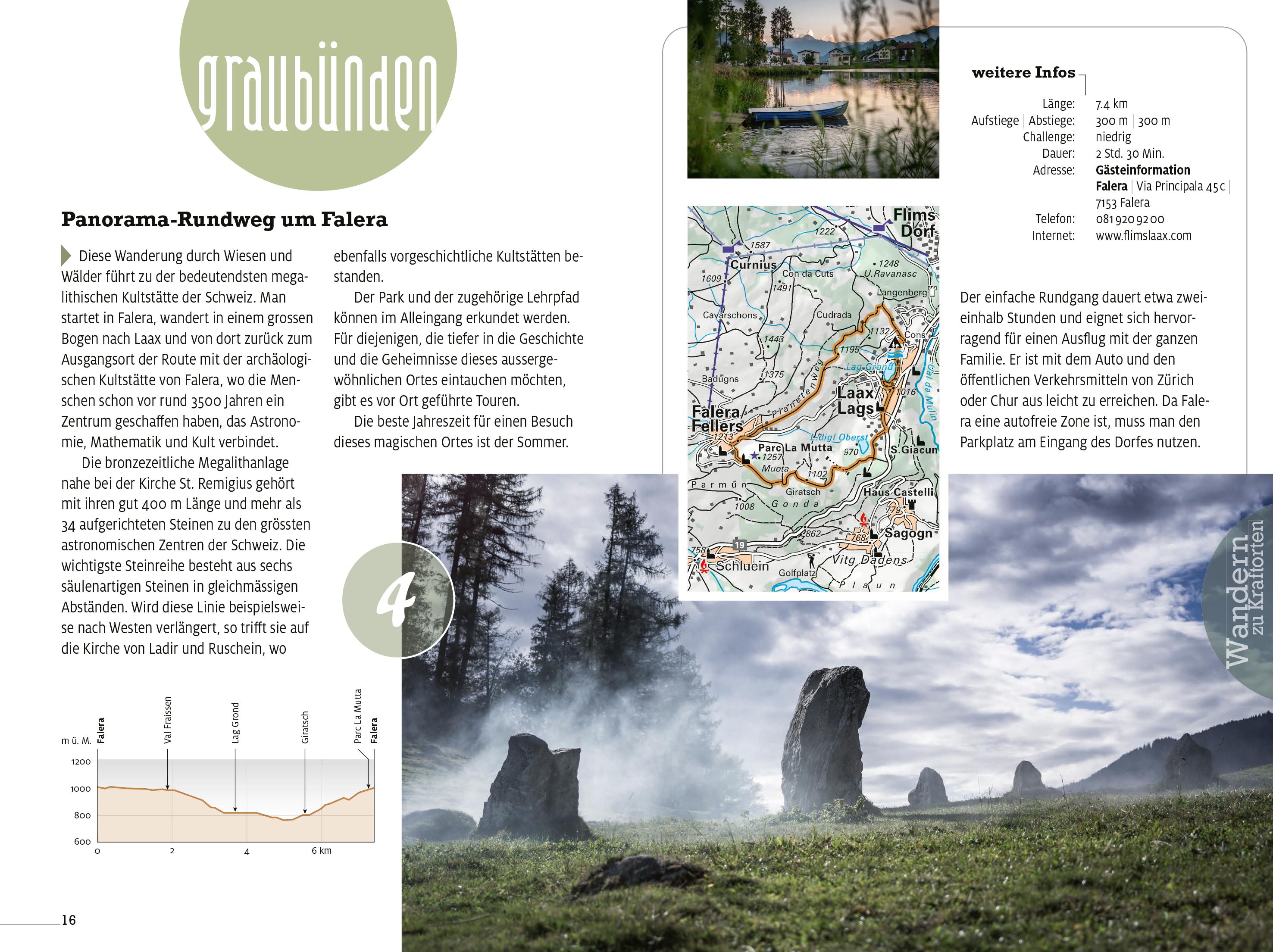 Beispielinhalt (Bild) Kümmerly+Frey Erlebnis Schweiz Wandern zu Kraftorten - Wanderführer