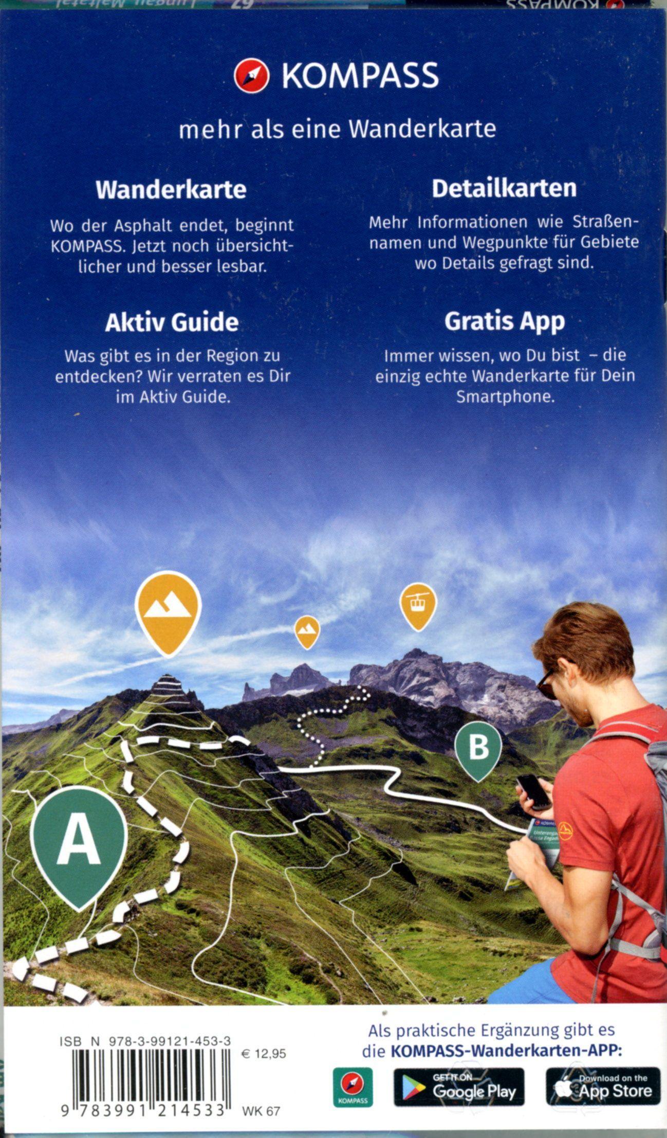 Beispielinhalt (Bild) KOMPASS Wanderkarte 67 Lungau, Radstädter Tauern, Maltatal 1:40.000