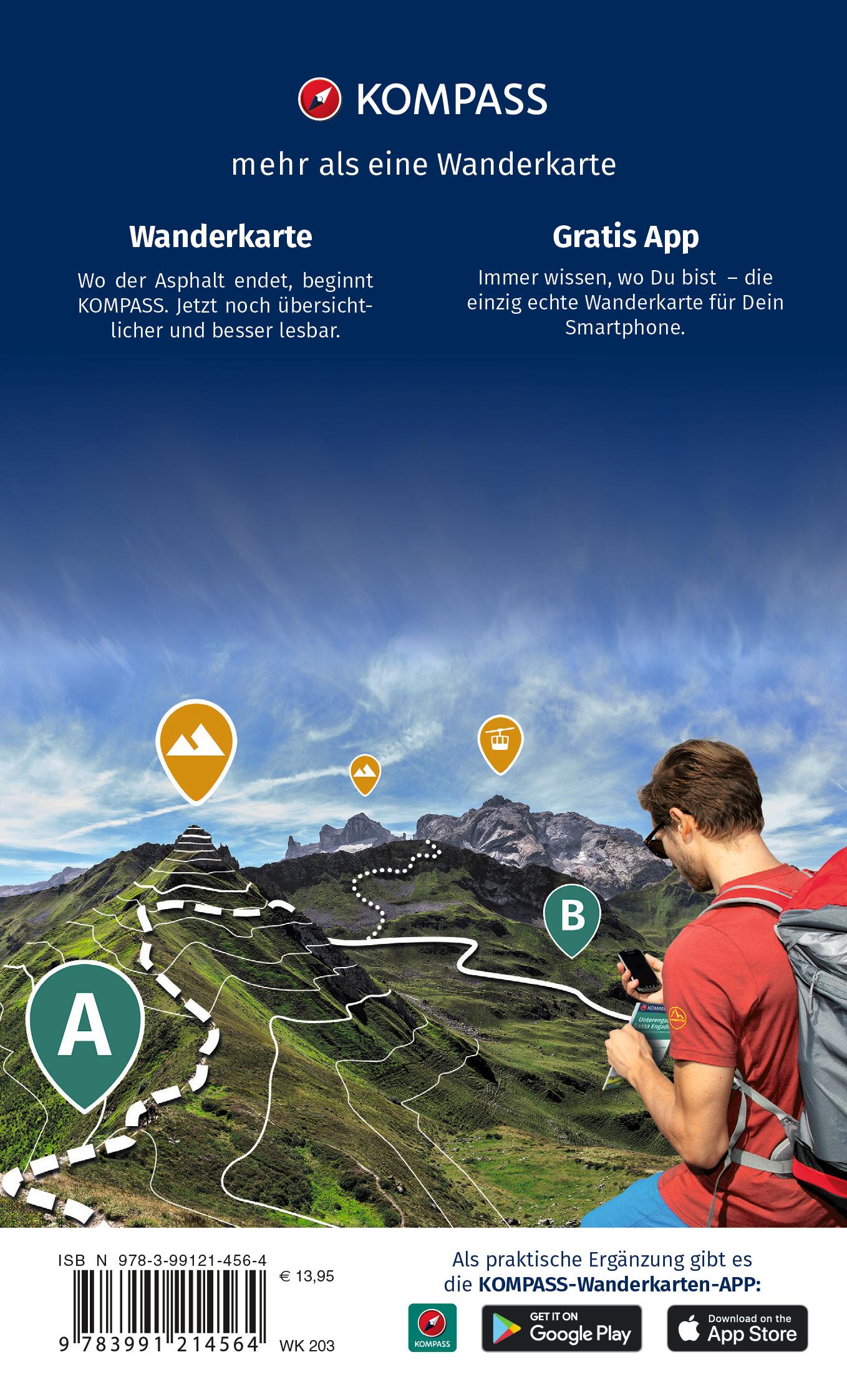 Rückseitencover KOMPASS Wanderkarten-Set 203 Waldviertel, Kamptal, Wachau (2 Karten) 1:50.000