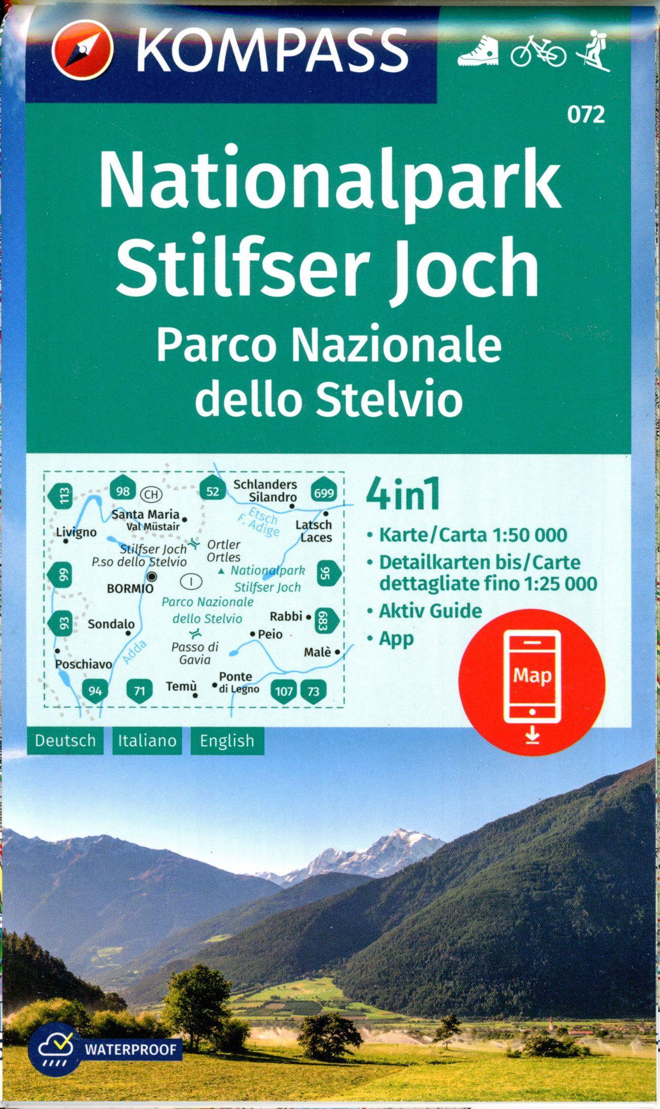 Vorderes Coverbild KOMPASS Wanderkarte 072 Nationalpark Stilfser Joch / Parco Nazionale dello Stelvio 1:50.000