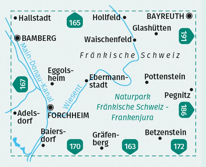 Beispielinhalt (Bild) KOMPASS Wanderkarte 171 Südliche Fränkische Schweiz 1:50.000