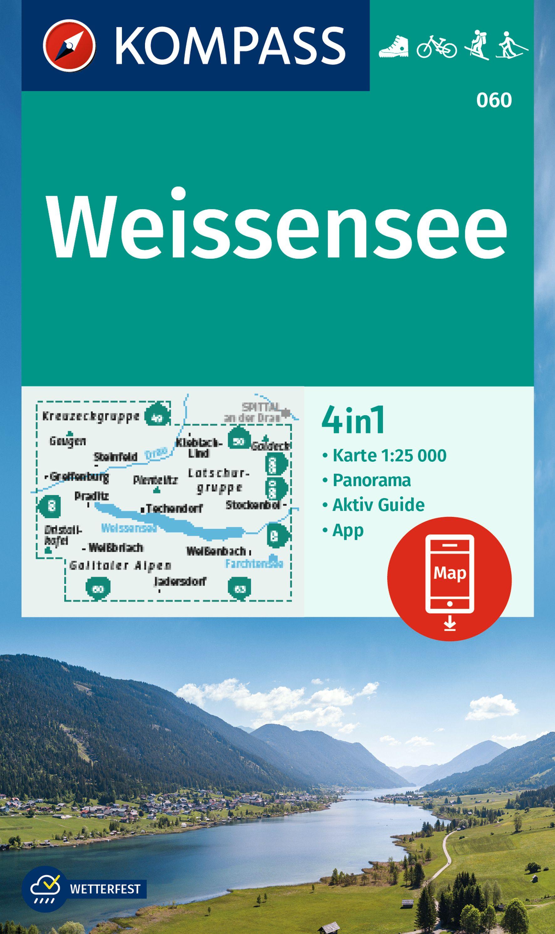 Vorderes Coverbild KOMPASS Wanderkarte 060 Weissensee 1:25.000
