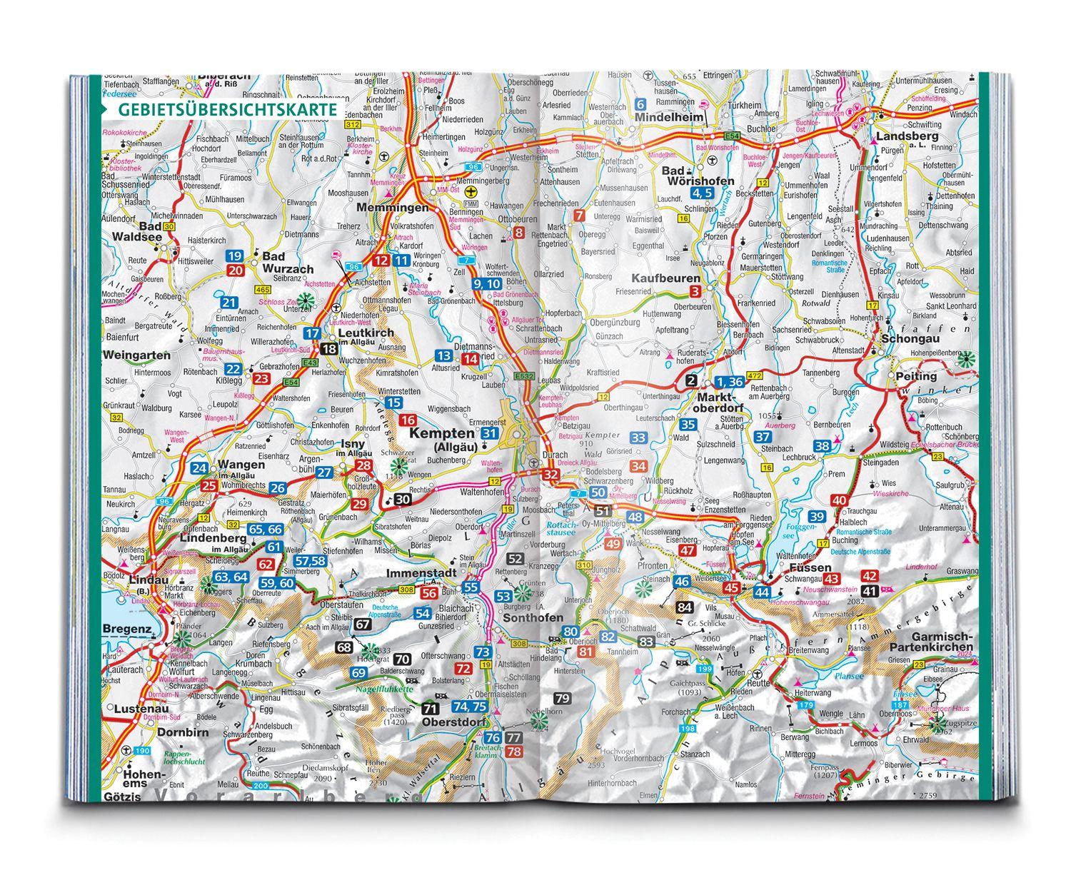 Beispielinhalt (Bild) KOMPASS Wanderführer Wandertrilogie Allgäu, 84 Touren mit Extra-Tourenkarte