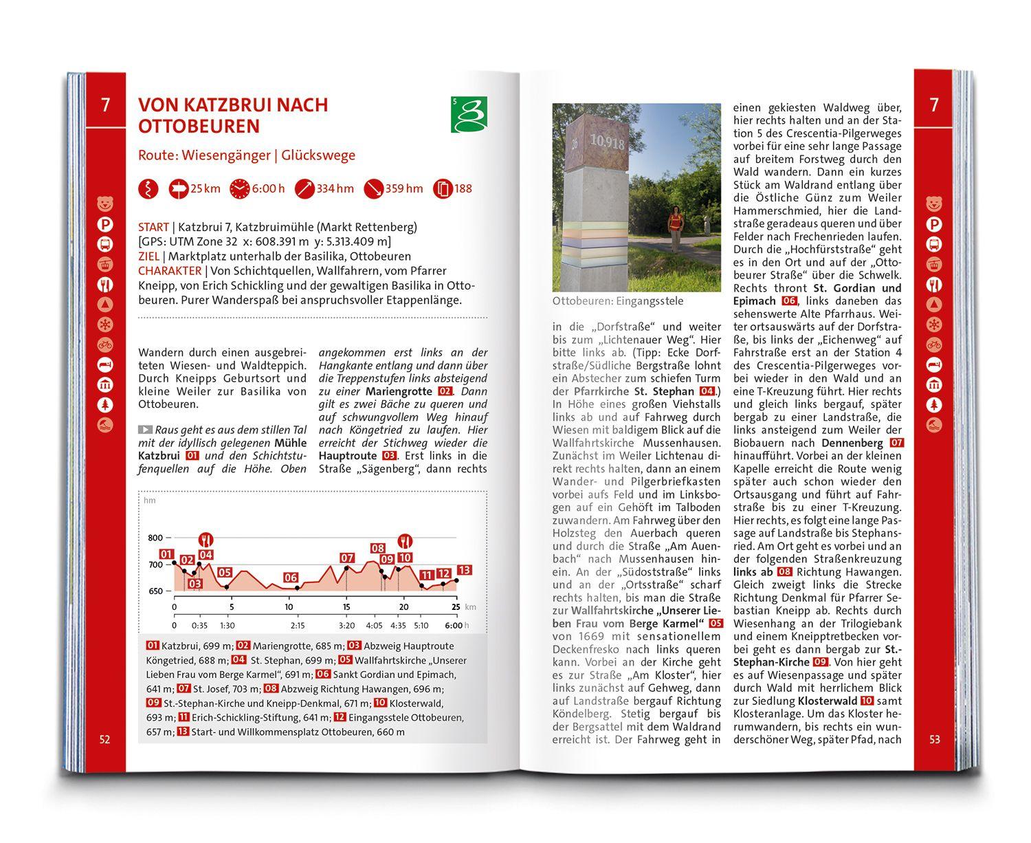 Beispielinhalt (Bild) KOMPASS Wanderführer Wandertrilogie Allgäu, 84 Touren mit Extra-Tourenkarte