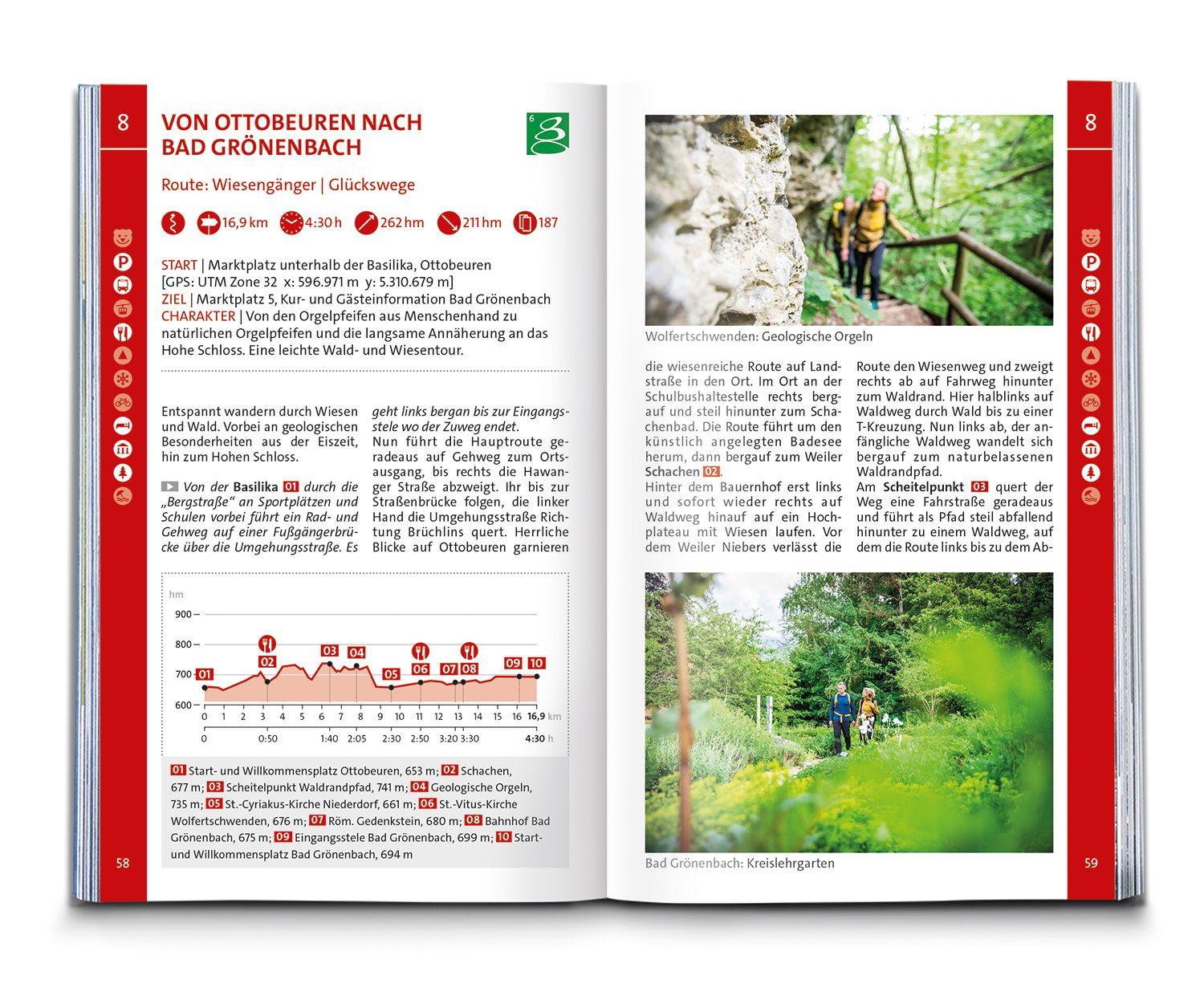 Beispielinhalt (Bild) KOMPASS Wanderführer Wandertrilogie Allgäu, 84 Touren mit Extra-Tourenkarte